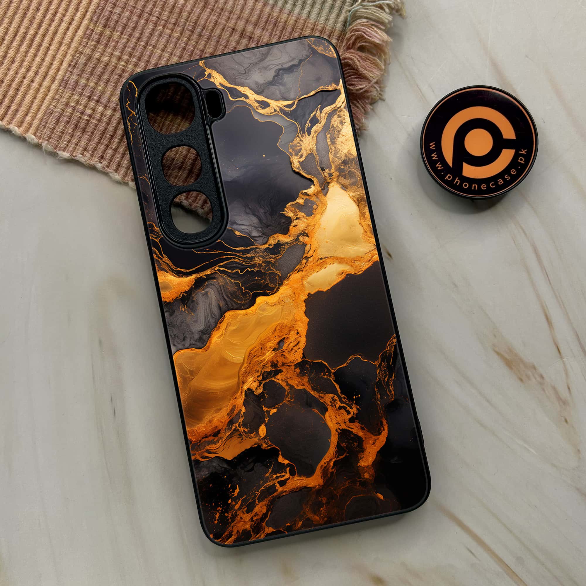Vivo Y400 - Liquid Marble 2.0 Series - Premium Metal Printed soft Bumper shock Proof Case