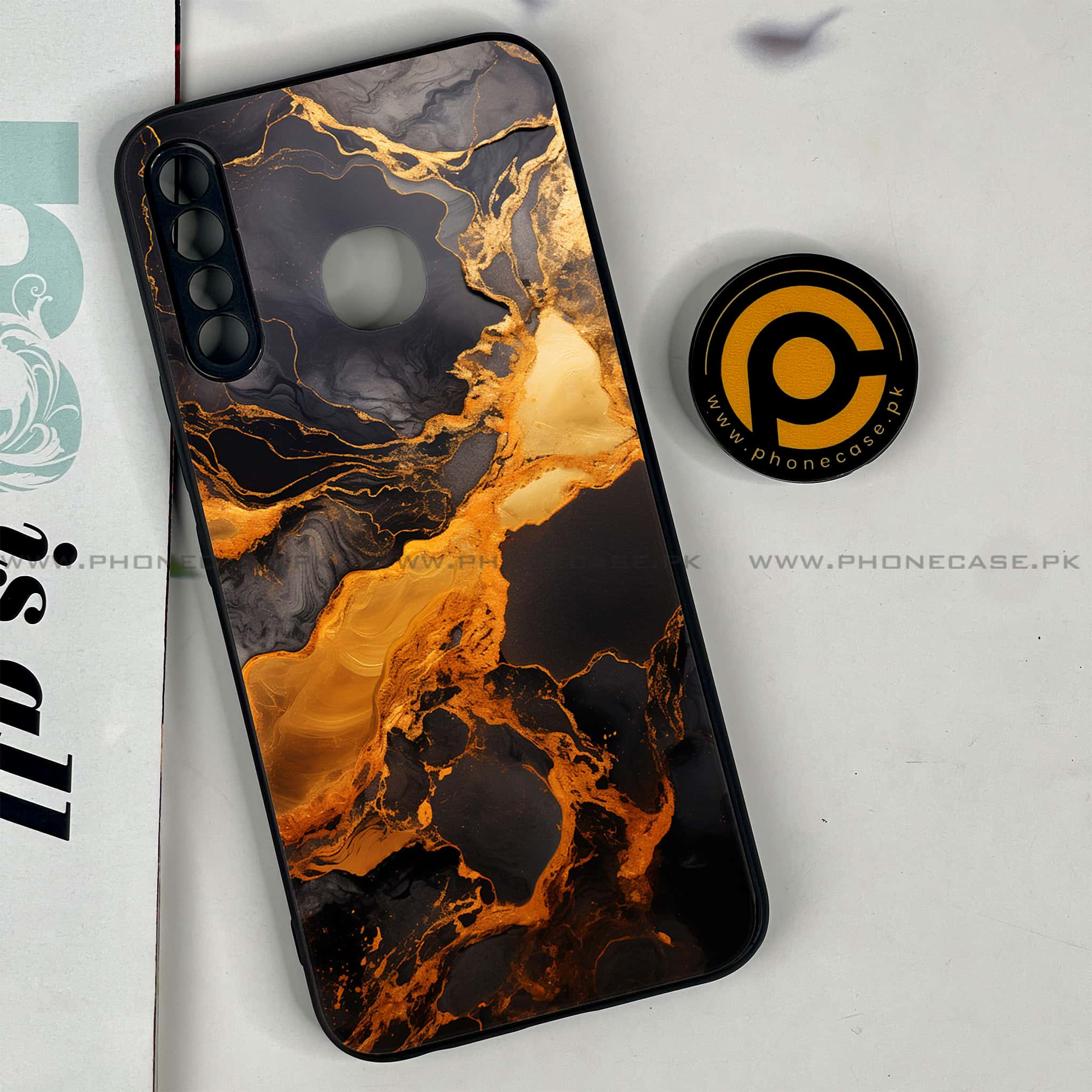 Infinix Hot 8 Lite - Liquid Marble 2.0 Series - Premium Printed Glass soft Bumper shock Proof Case