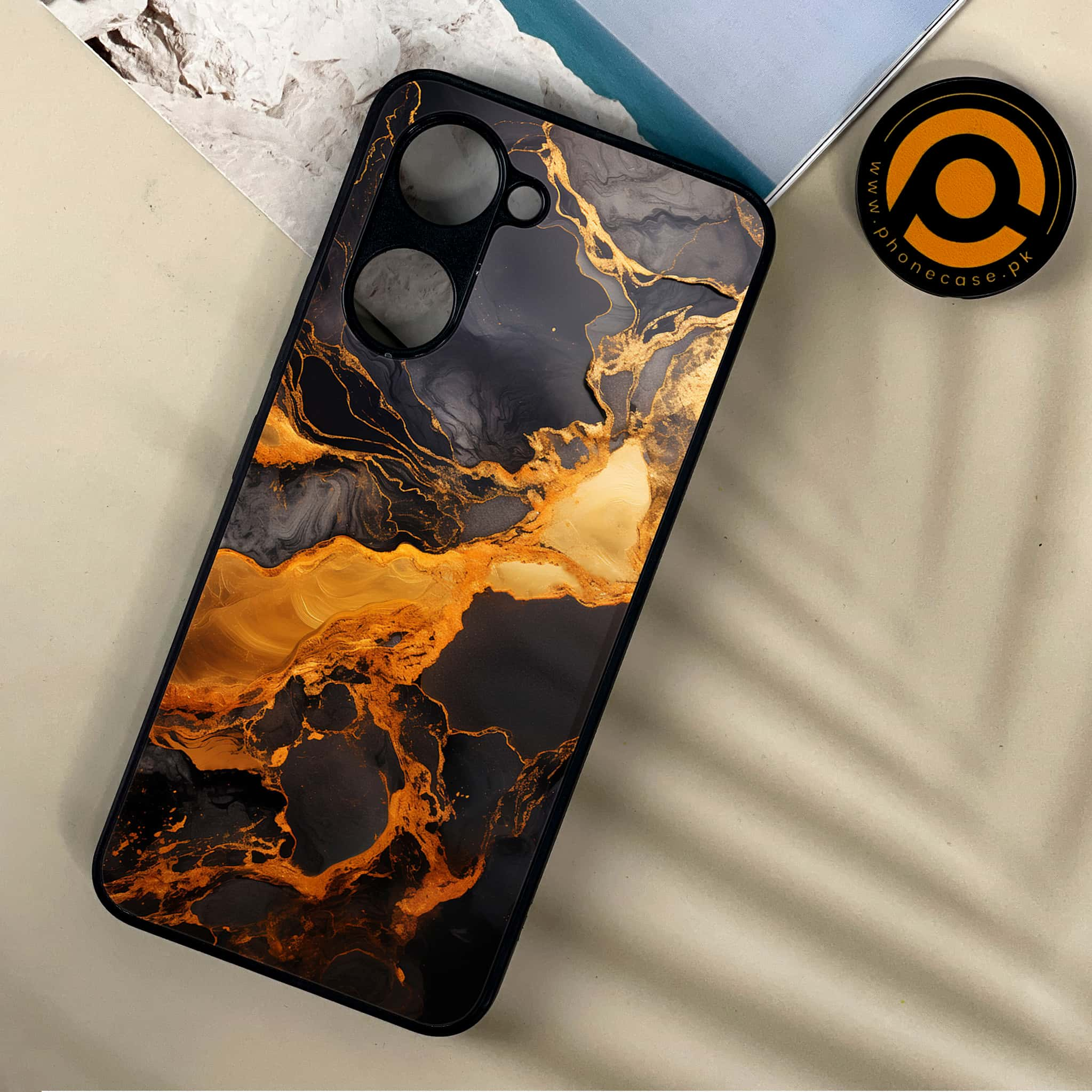 Vivo Y03 - Liquid Marble 2.0 Series - Premium Printed Metal soft Bumper shock Proof Case