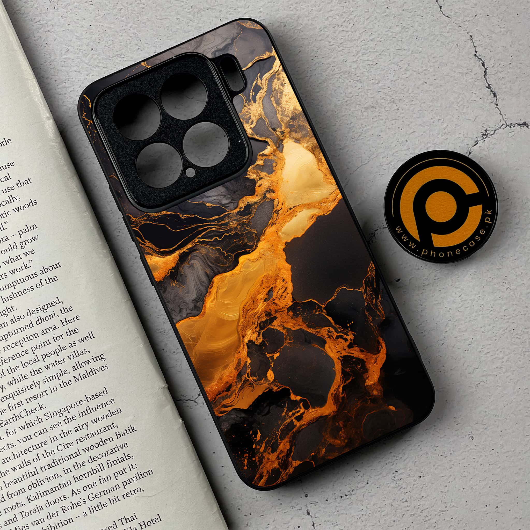 Xiaomi 15 - Liquid Marble 2.0 Series - Premium Metal Printed soft Bumper shock Proof Case