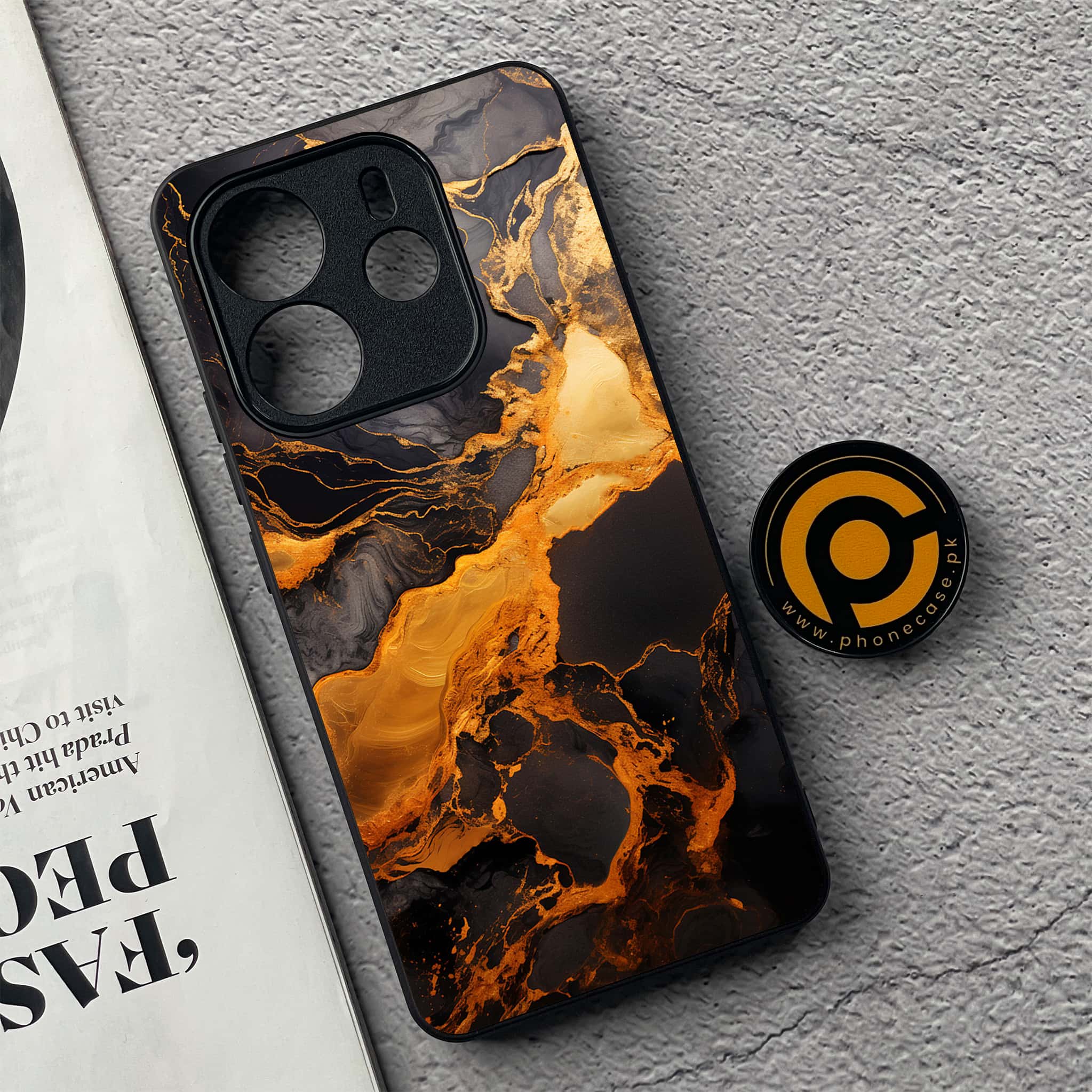 Xiaomi Redmi Note 14 - Liquid Marble 2.0 Series - Premium Printed Glass soft Bumper shock Proof Case