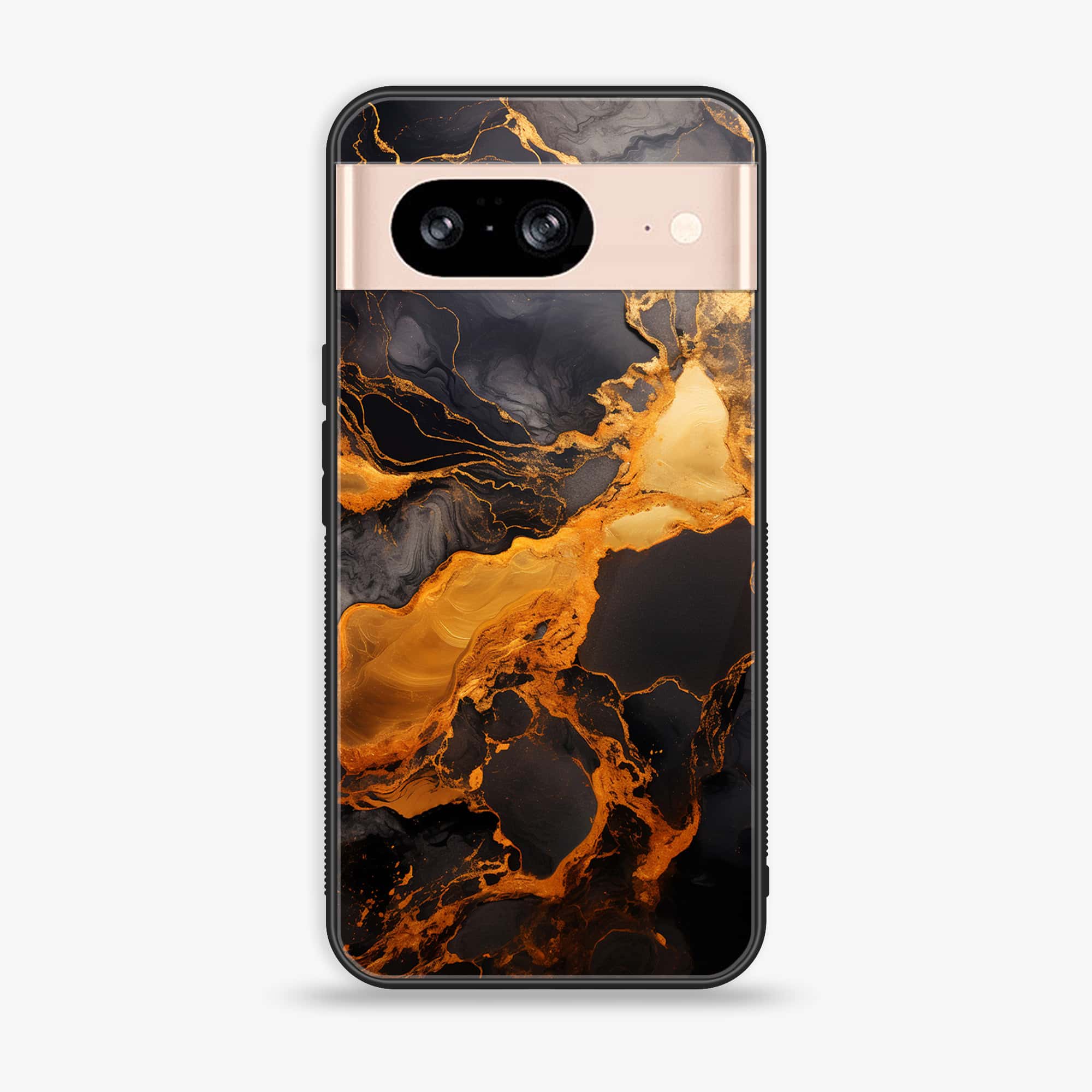 Google Pixel 8 - Liquid Marble 2.0 Series - Premium Metal Printed soft Bumper Shock Proof Case