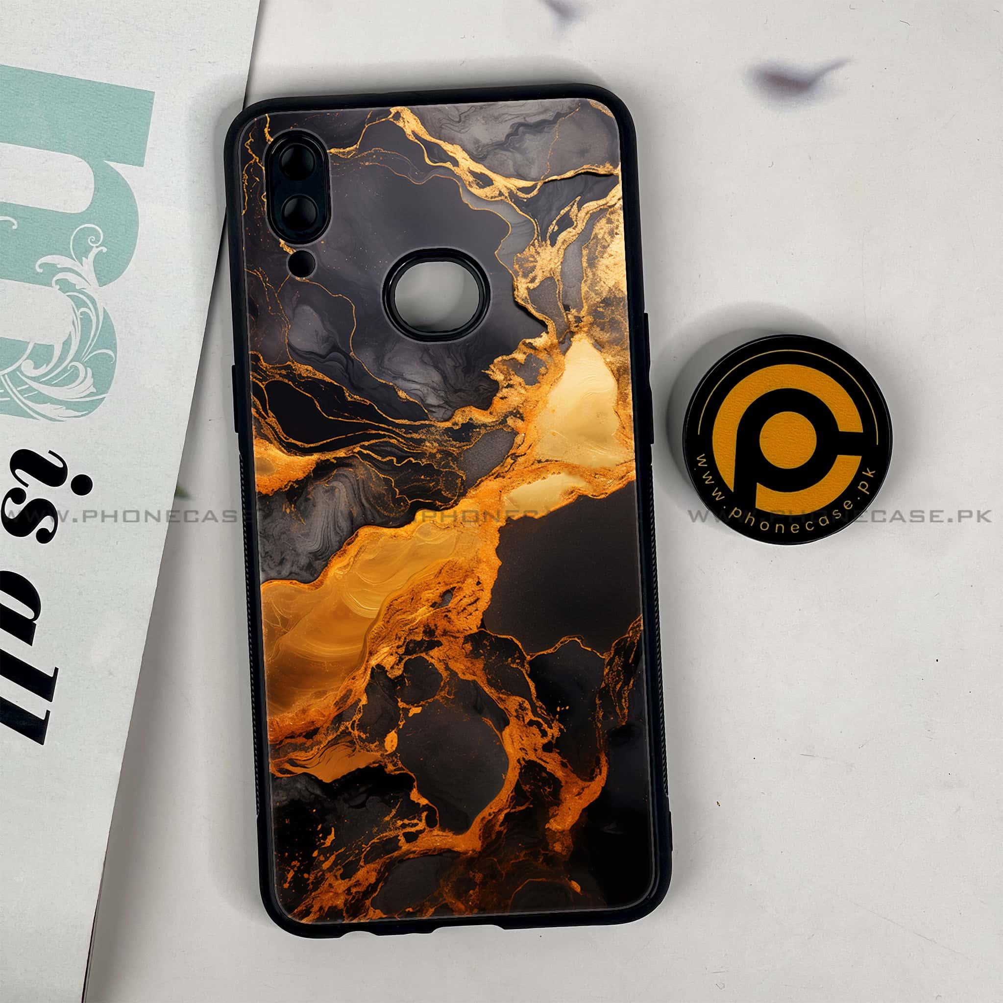 Galaxy A10s - Liquid Marble 2.0 Series - Premium Printed Glass soft Bumper shock Proof Case