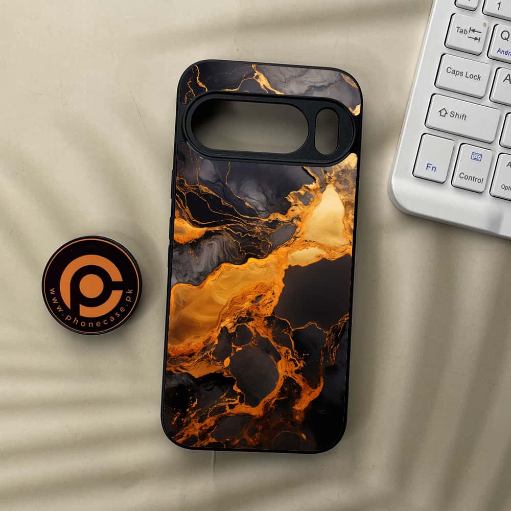 Google Pixel 10 Pro XL - Liquid Marble 2.0 Series - Premium Metal Printed soft Bumper Shock Proof Case