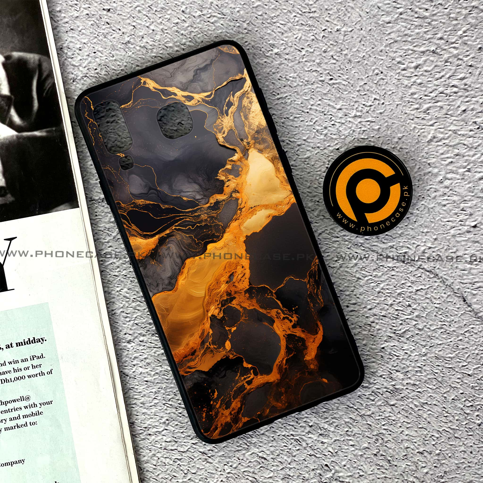 Samsung Galaxy A8 Star(A9 Star) - Liquid Marble 2.0 Series - Premium Printed Glass soft Bumper shock Proof Case