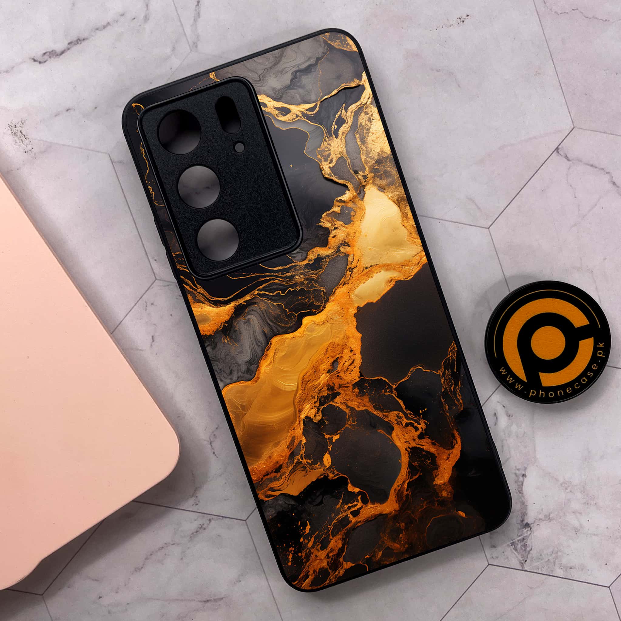 Realme C75x 4G - Liquid Marble 2.0 Series - Premium Metal Printed soft Bumper shock Proof Case