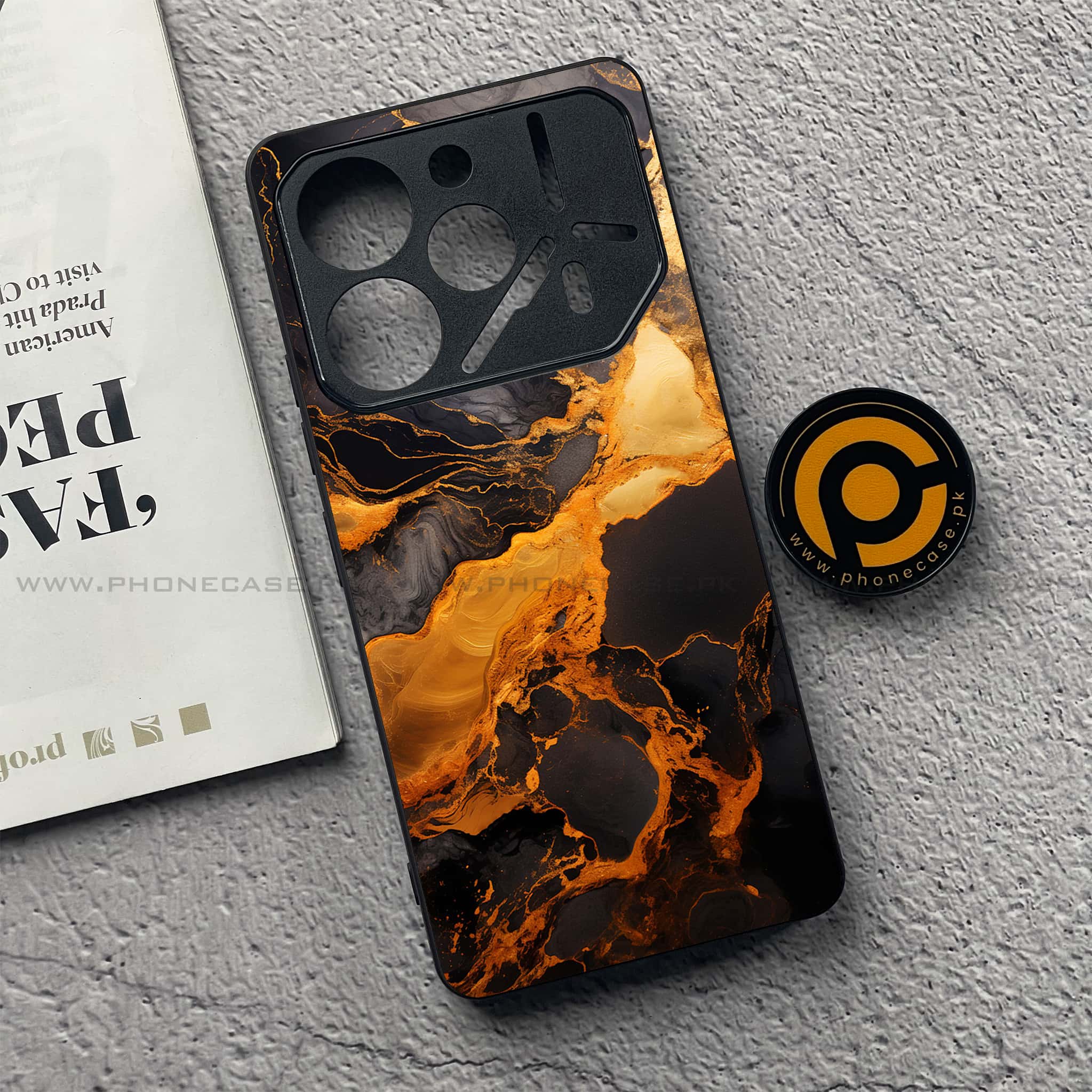 Tecno Pova 6 Pro - Liquid Marble 2.0 Series - Premium Printed Glass soft Bumper shock Proof Case