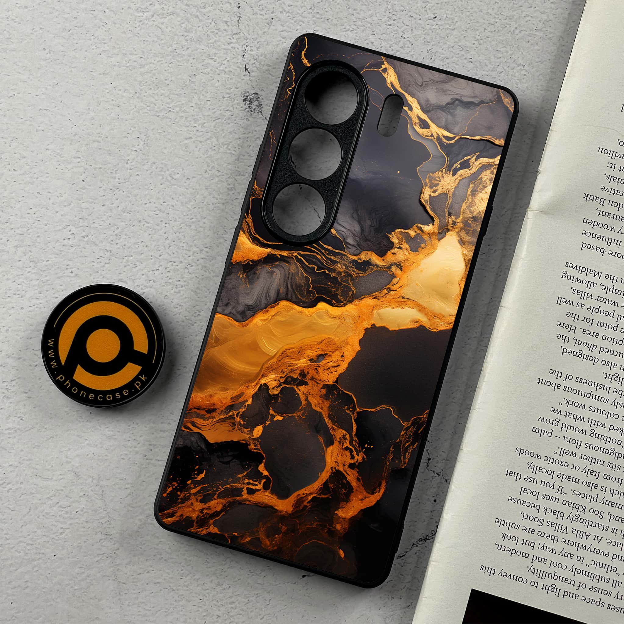 Tecno Camon 40 - Liquid Marble 2.0 Series - Premium Metal Printed Soft Bumper Shockproof Case