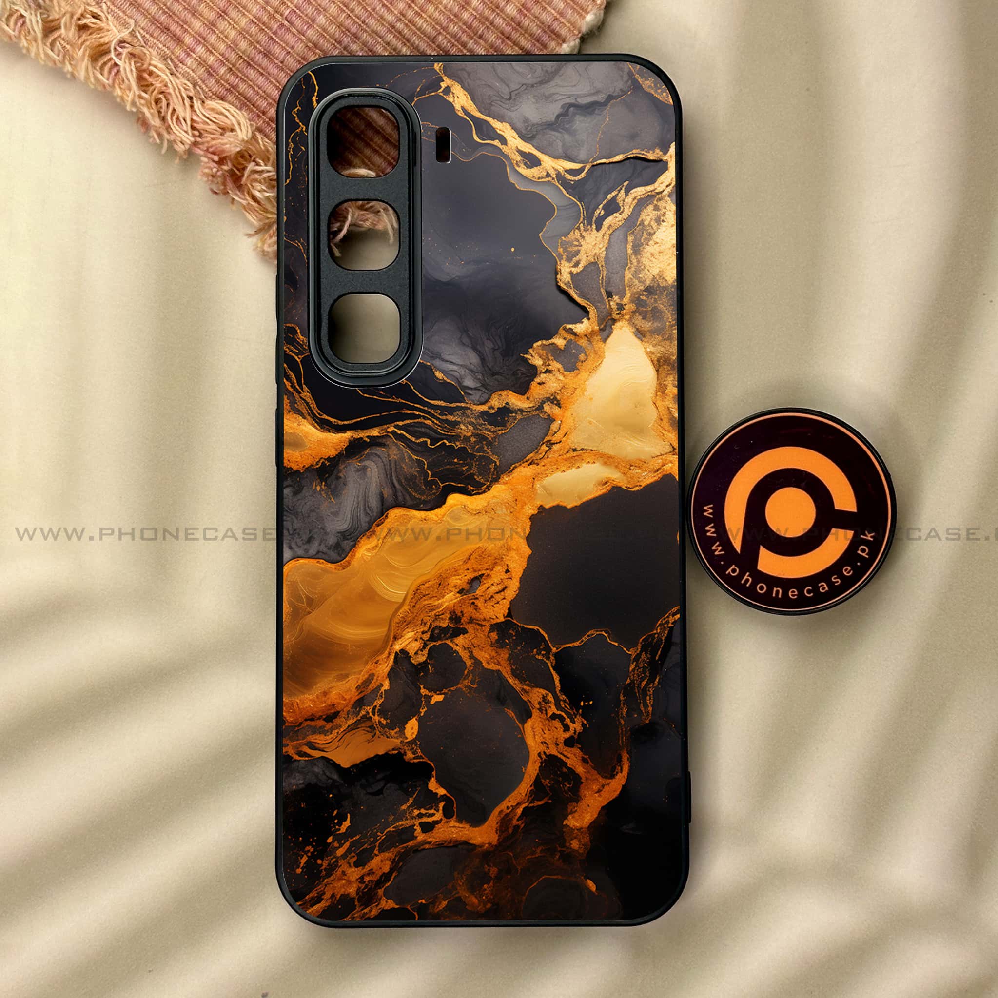 Infinix Hot 60 Pro - Liquid Marble 2.0 Series - Premium Metal Printed soft Bumper shock Proof Case