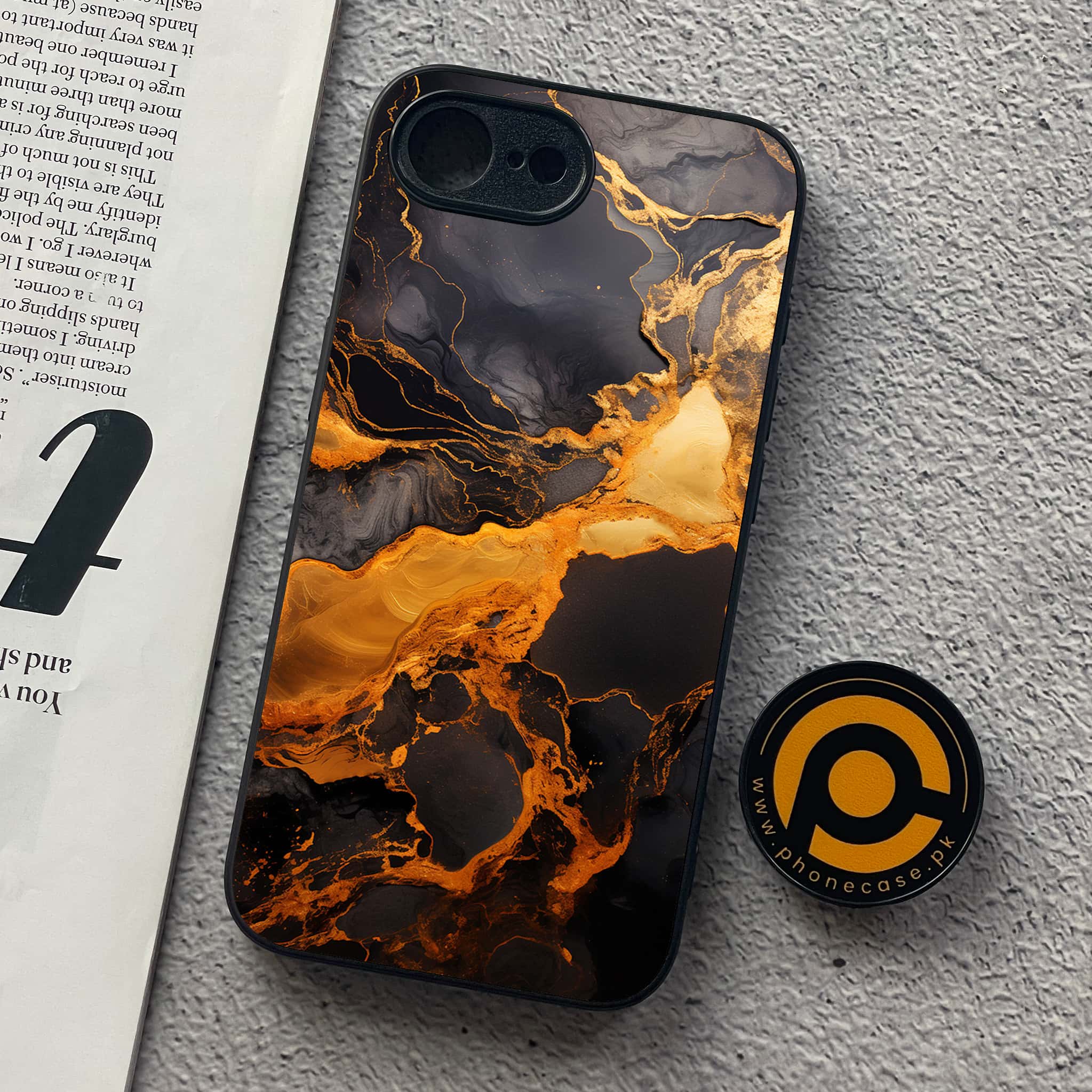 iPhone 16e - Liquid Marble 2.0 Series - Premium Metal  Printed soft Bumper shock Proof Case