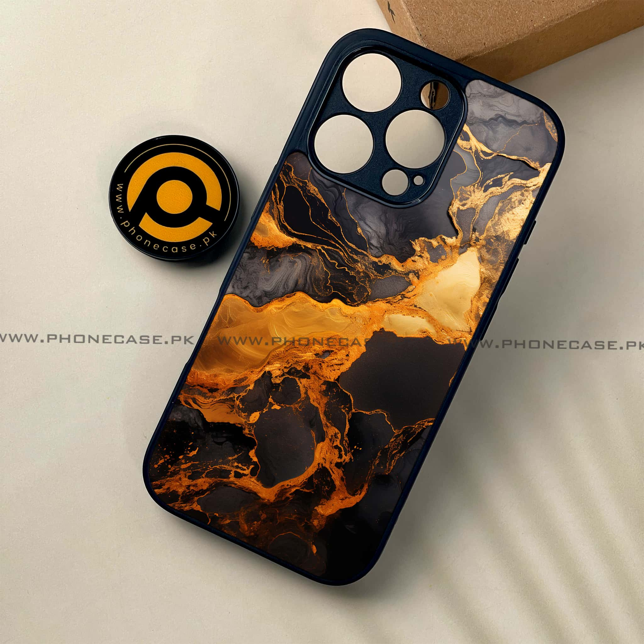 iPhone 16 Pro - Liquid Marble 2.0 Series - Premium Printed Glass soft Bumper shock Proof Case