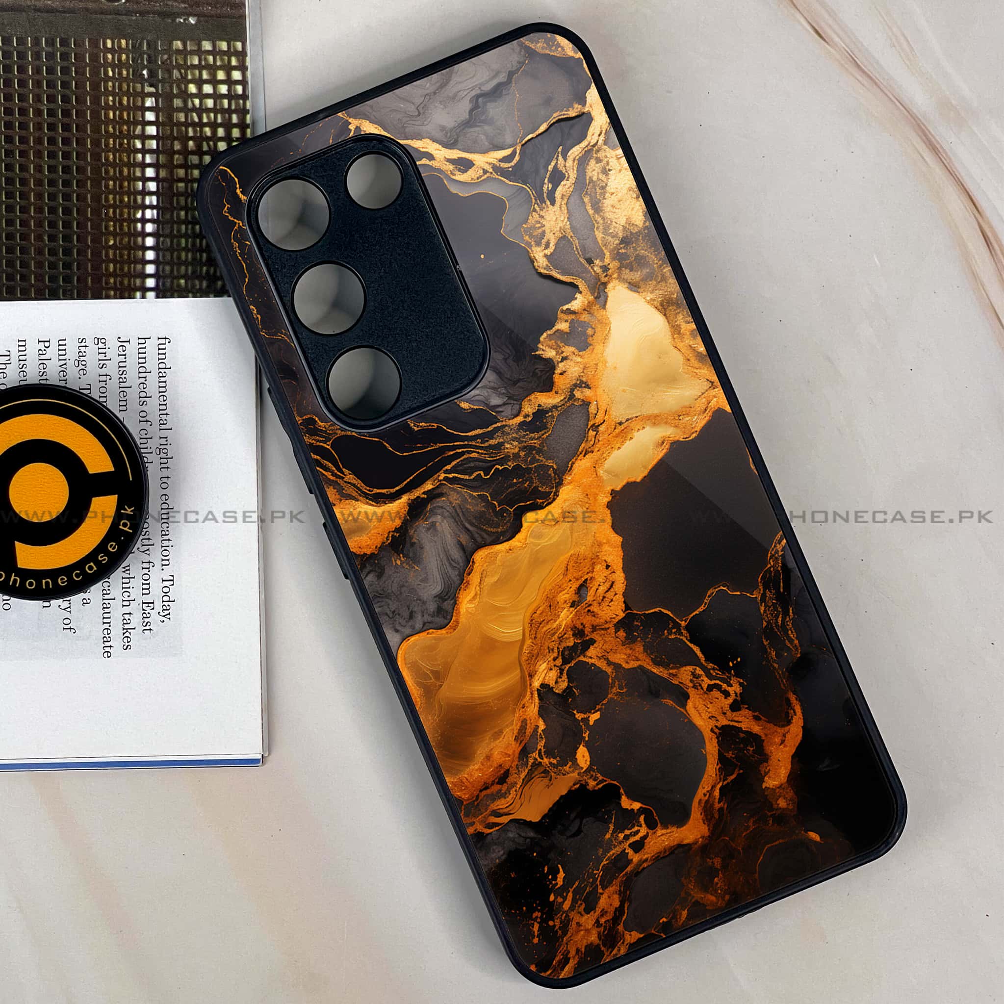 Vivo Y200e - Liquid Marble 2.0 Series - Premium Metal Printed soft Bumper shock Proof Case