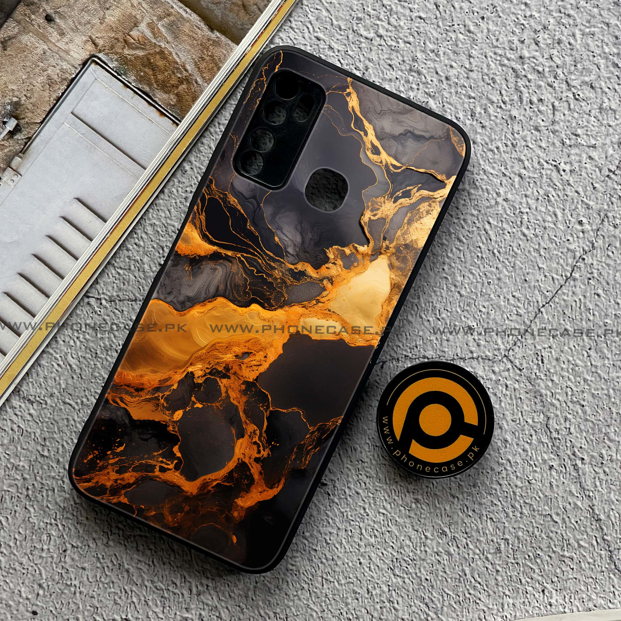 Infinix Note 7 Lite - Liquid Marble 2.0 Series - Premium Printed Metal soft Bumper shock Proof Case