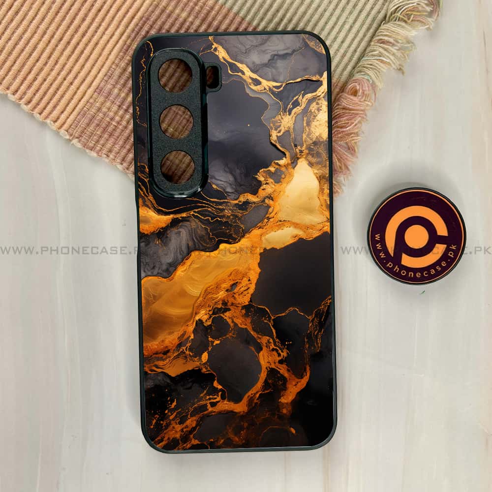 Infinix Hot 60i - Liquid Marble 2.0 Series - Premium Metal Printed soft Bumper shock Proof Case
