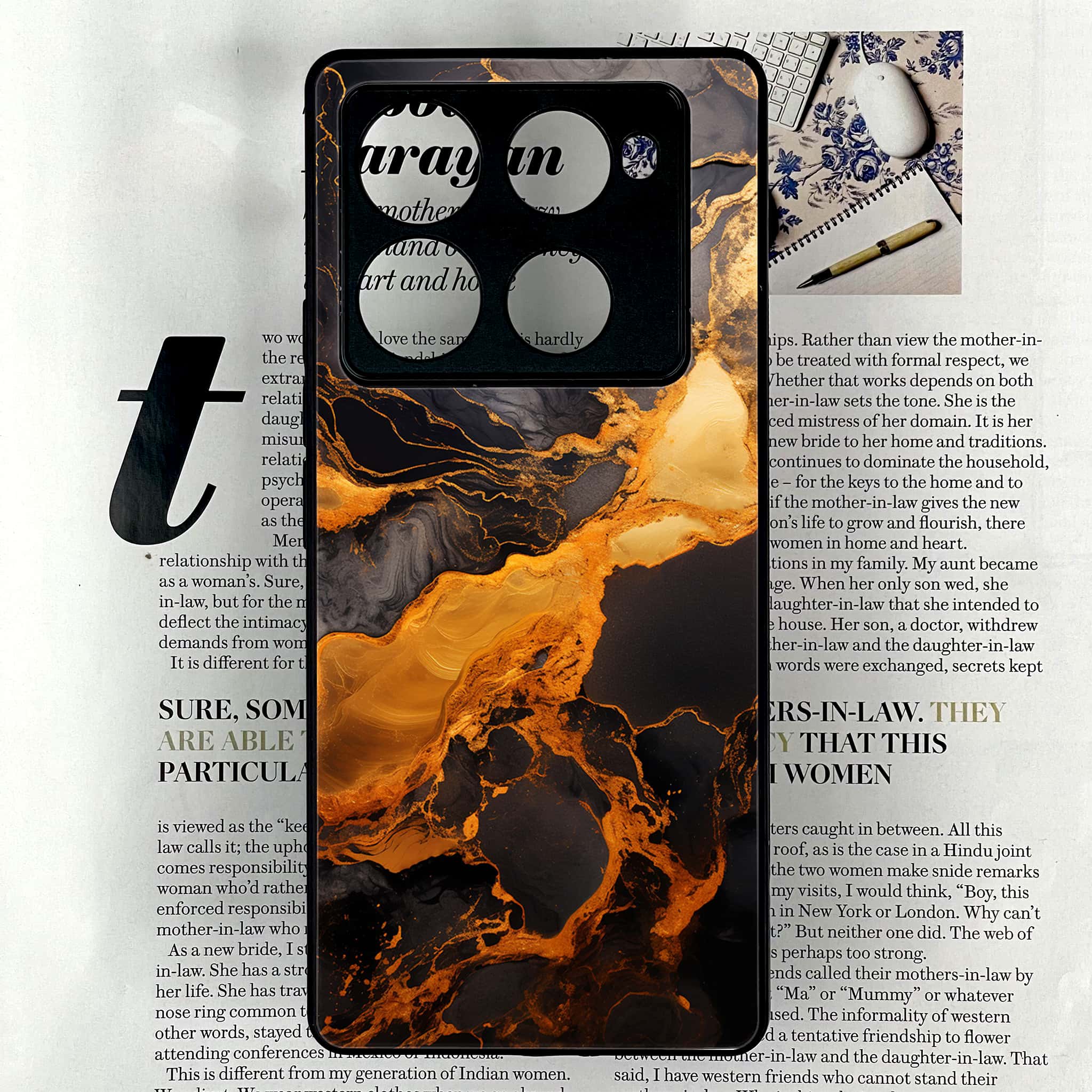 Infinix Note 40 Pro Plus - Liquid Marble 2.0 Series - Premium Metal Printed soft Bumper shock Proof Case