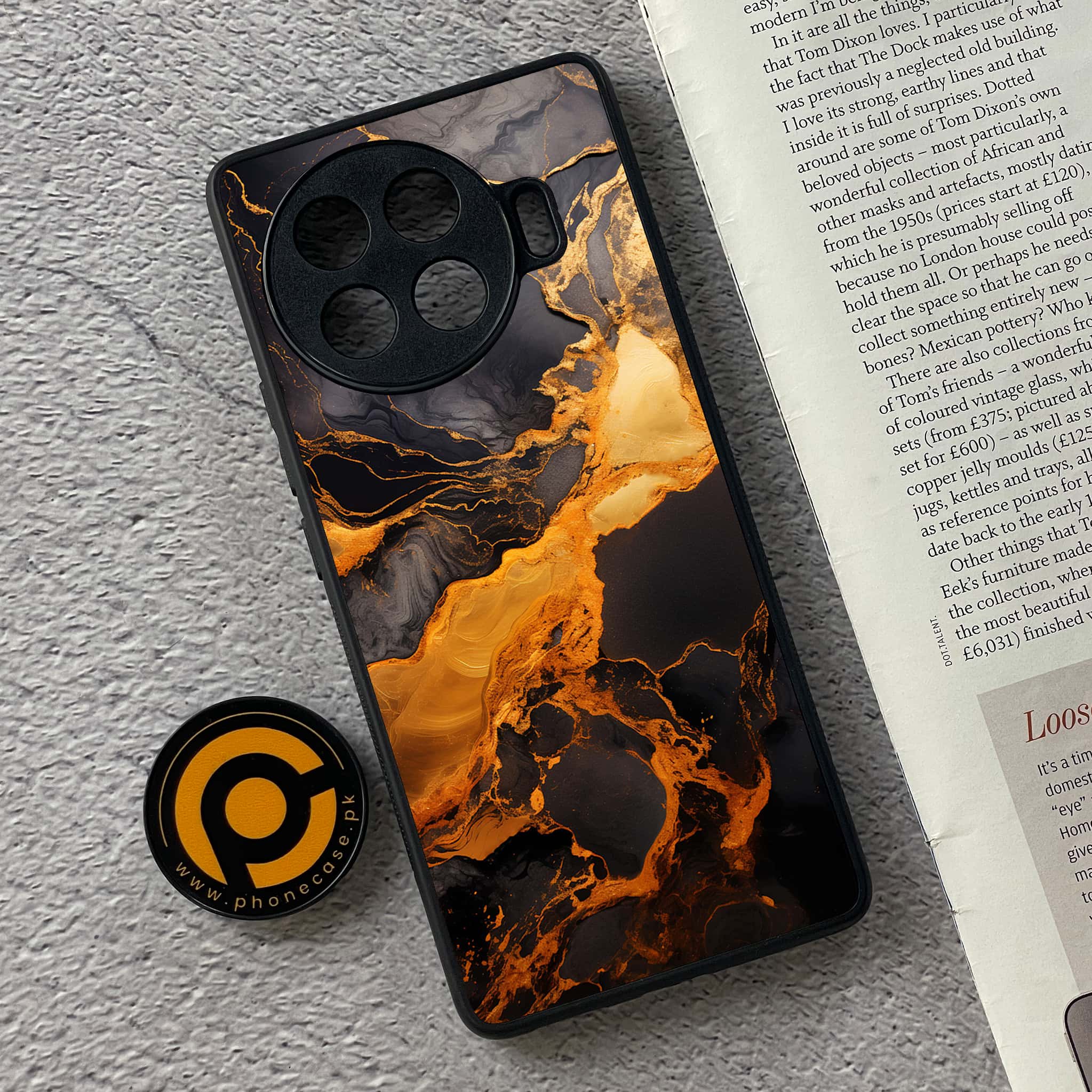 Tecno Spark 20 pro plus - Liquid Marble 2.0 Series - Premium Printed Glass soft Bumper shock Proof Case