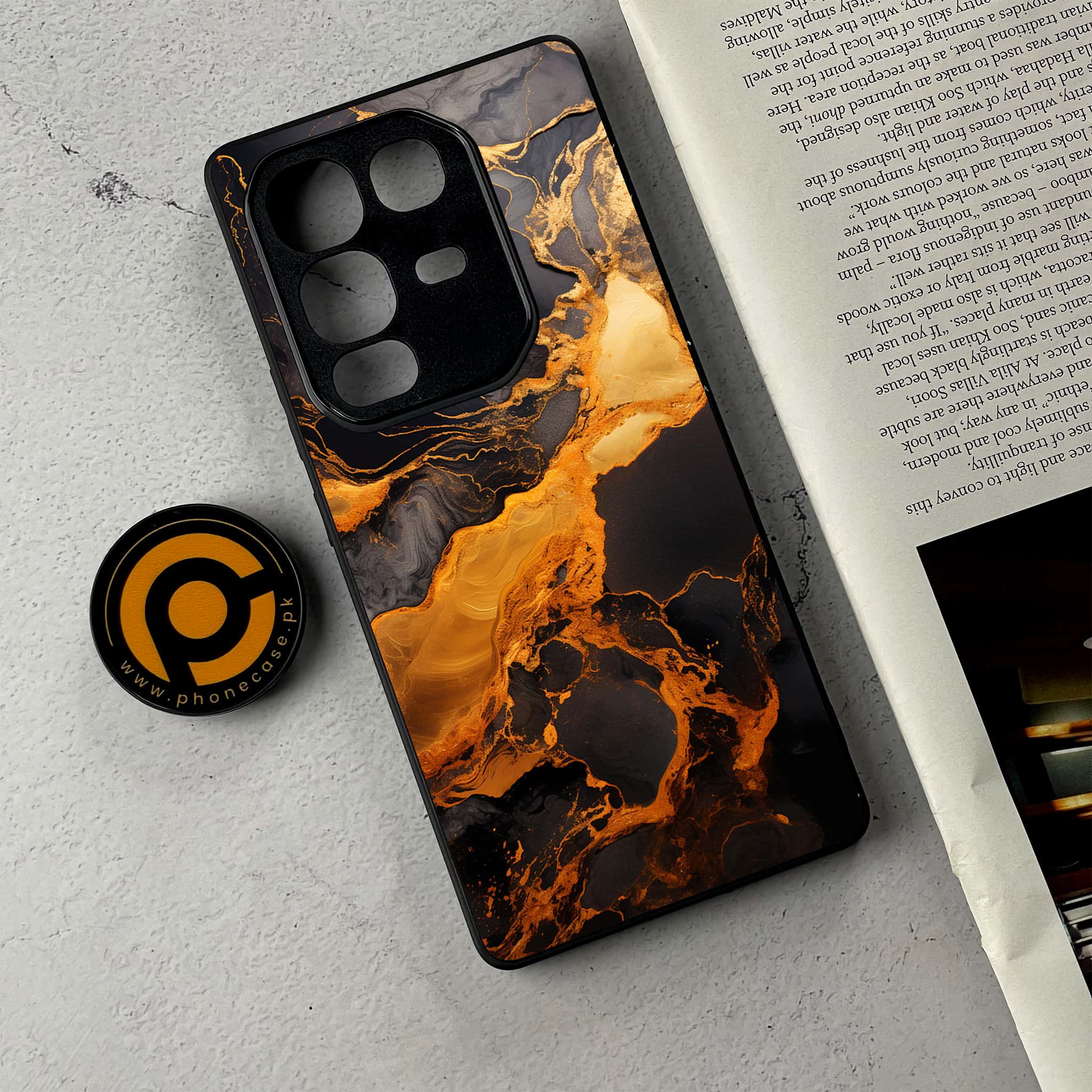 Infinix Note 50 Pro Plus - Liquid Marble 2.0 Series - Premium Metal Printed Soft Bumper Shockproof Case