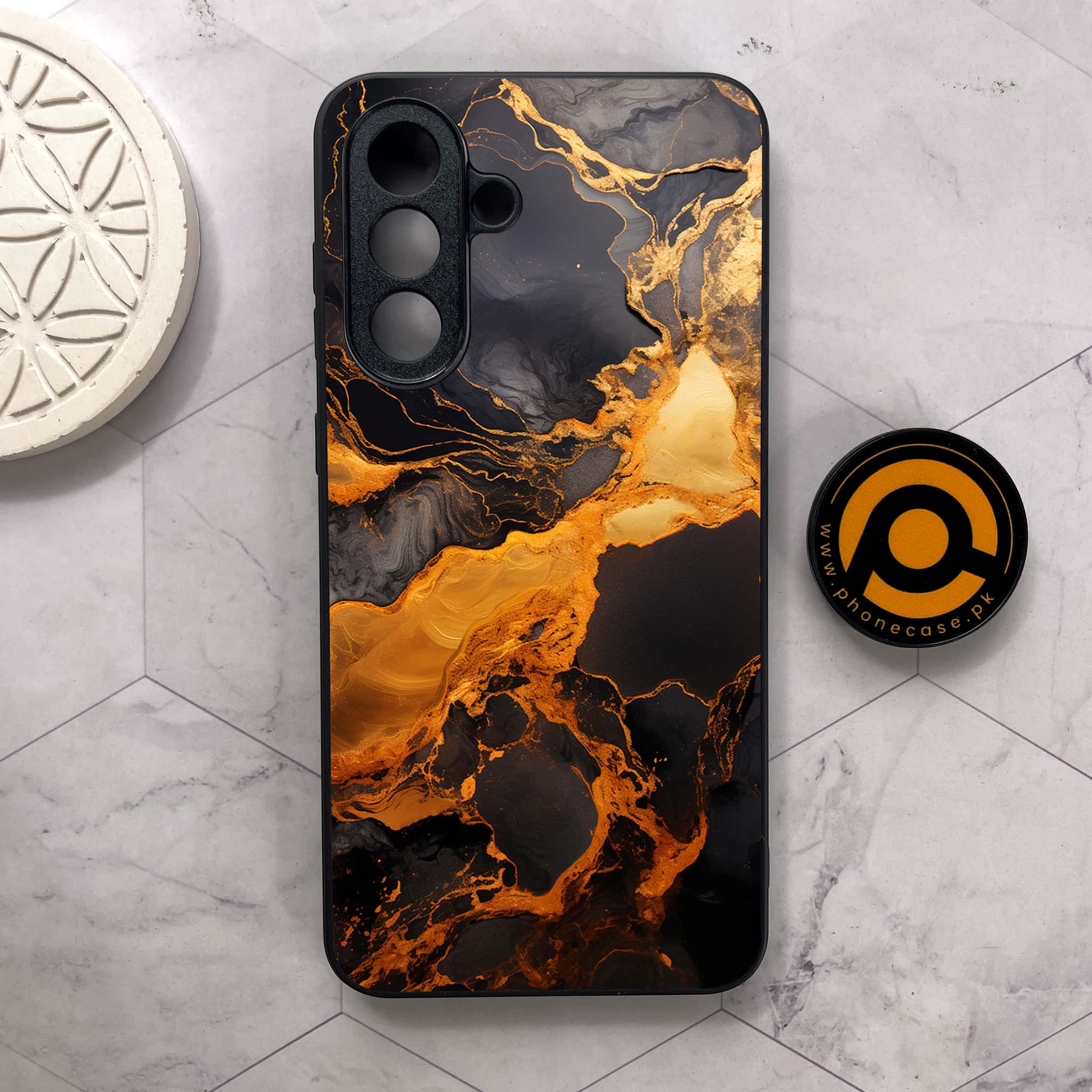 Samsung Galaxy A36 5G - Liquid Marble 2.0 Series - Premium Metal Printed soft Bumper shock Proof Case