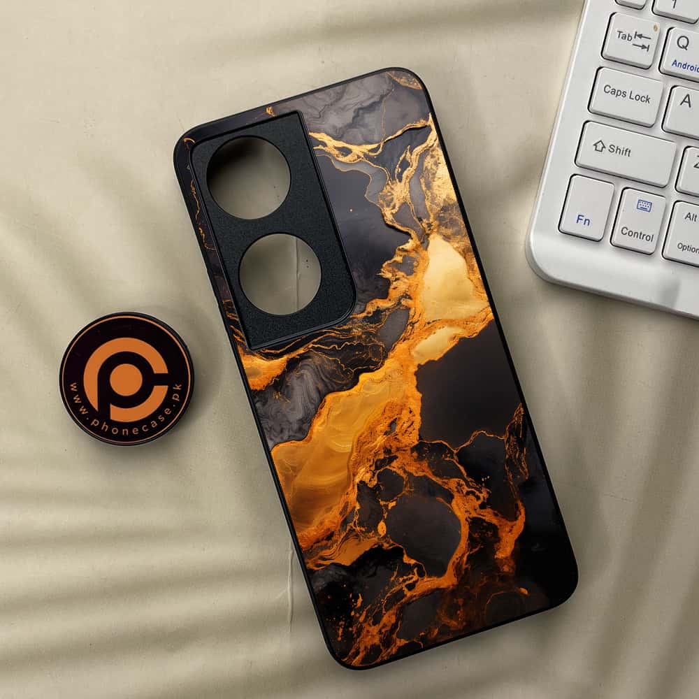 Honor X7b - Liquid Marble 2.0 Series - Premium Metal  Printed soft Bumper shock Proof Case