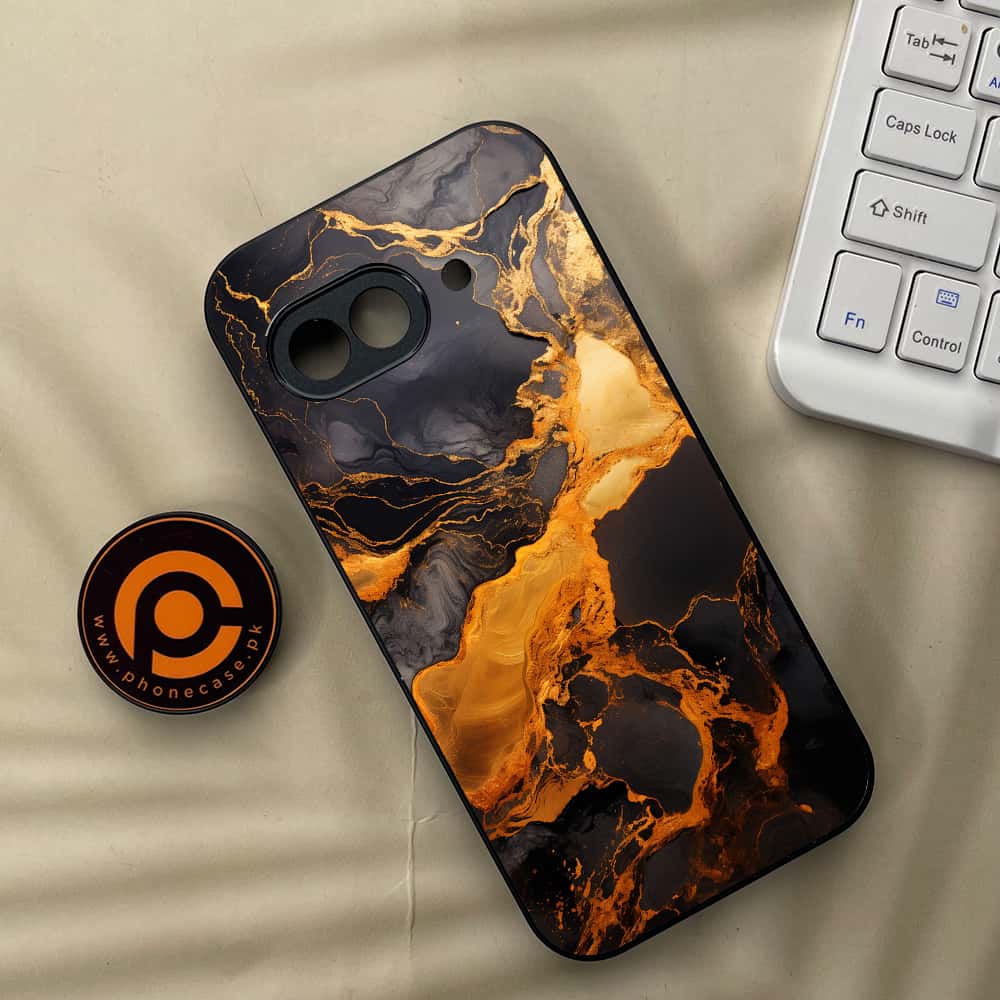 Google Pixel 9a - Liquid Marble 2.0 Series - Premium Metal Printed soft Bumper Shock Proof Case