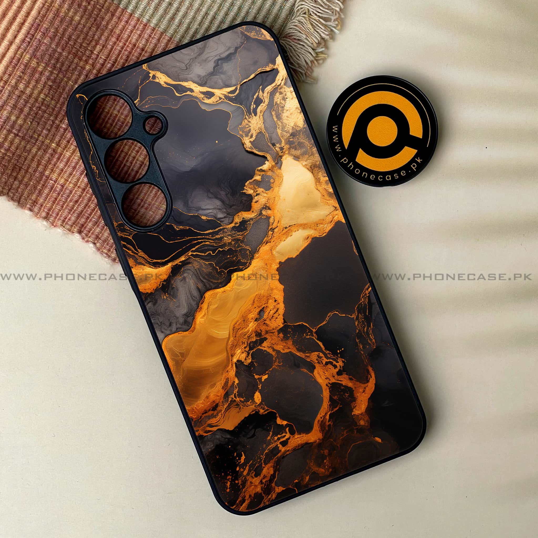 Samsung Galaxy A25 - Liquid Marble 2.0 Series - Premium Printed Glass soft Bumper shock Proof Case