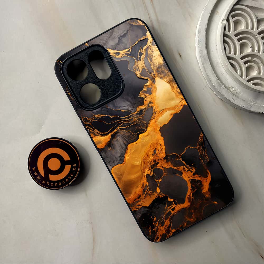 Oppo Reno 14F - Liquid Marble 2.0 Series - Premium Metal Printed Soft Bumper Shockproof Case
