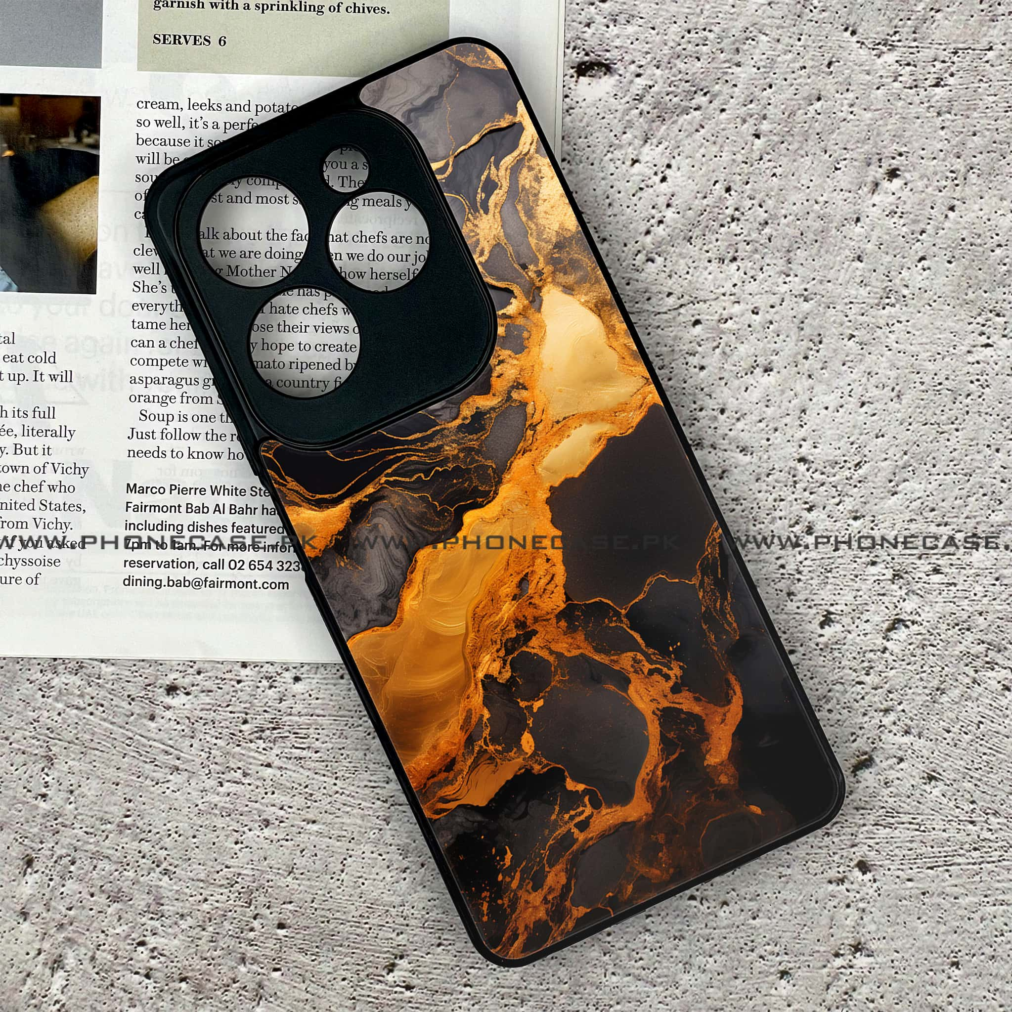 Infinix Hot 40 Pro - Liquid Marble 2.0 Series - Premium Printed Glass soft Bumper shock Proof Case