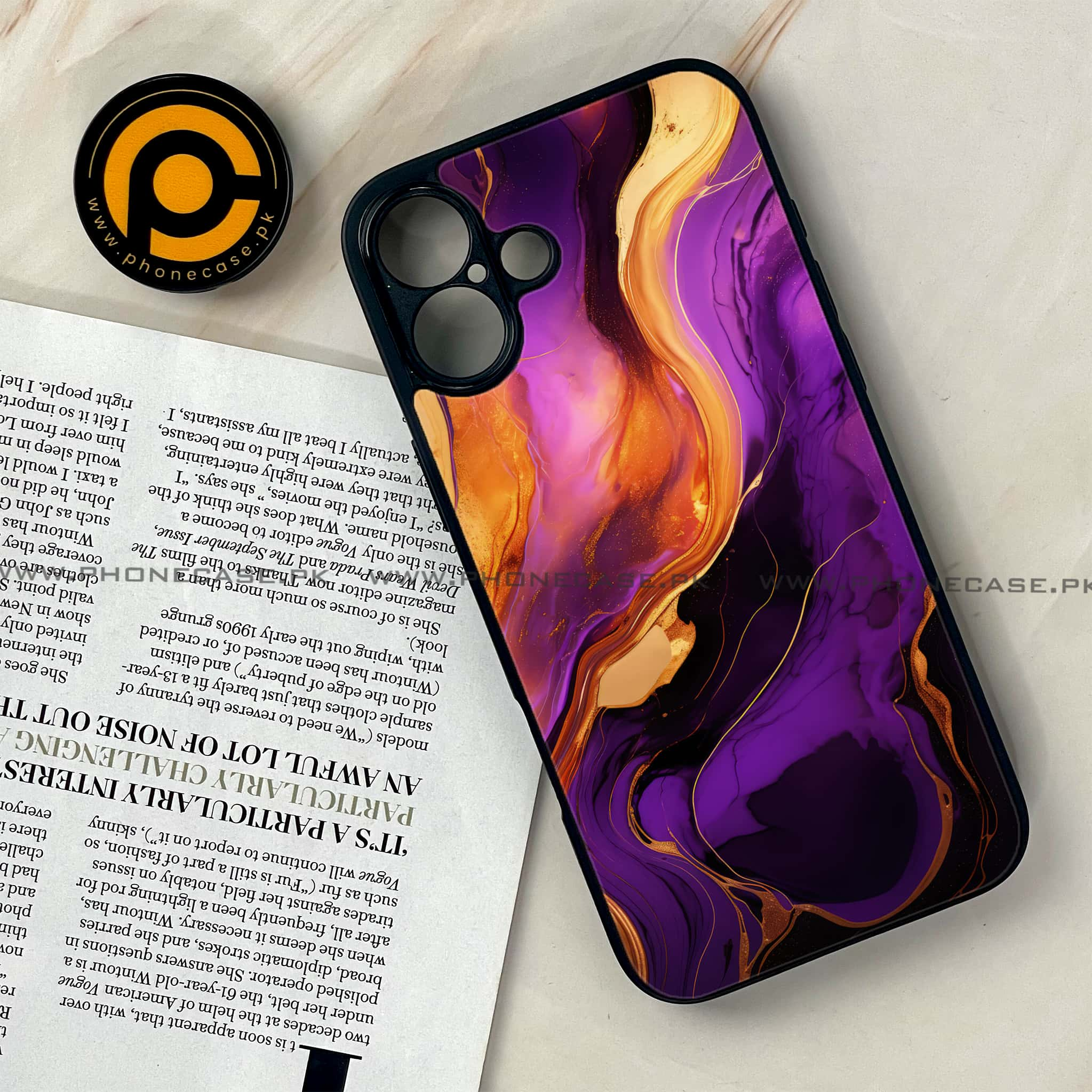 iPhone 16 Plus - Liquid Marble 2.0 Series - Premium Printed Glass soft Bumper shock Proof Case