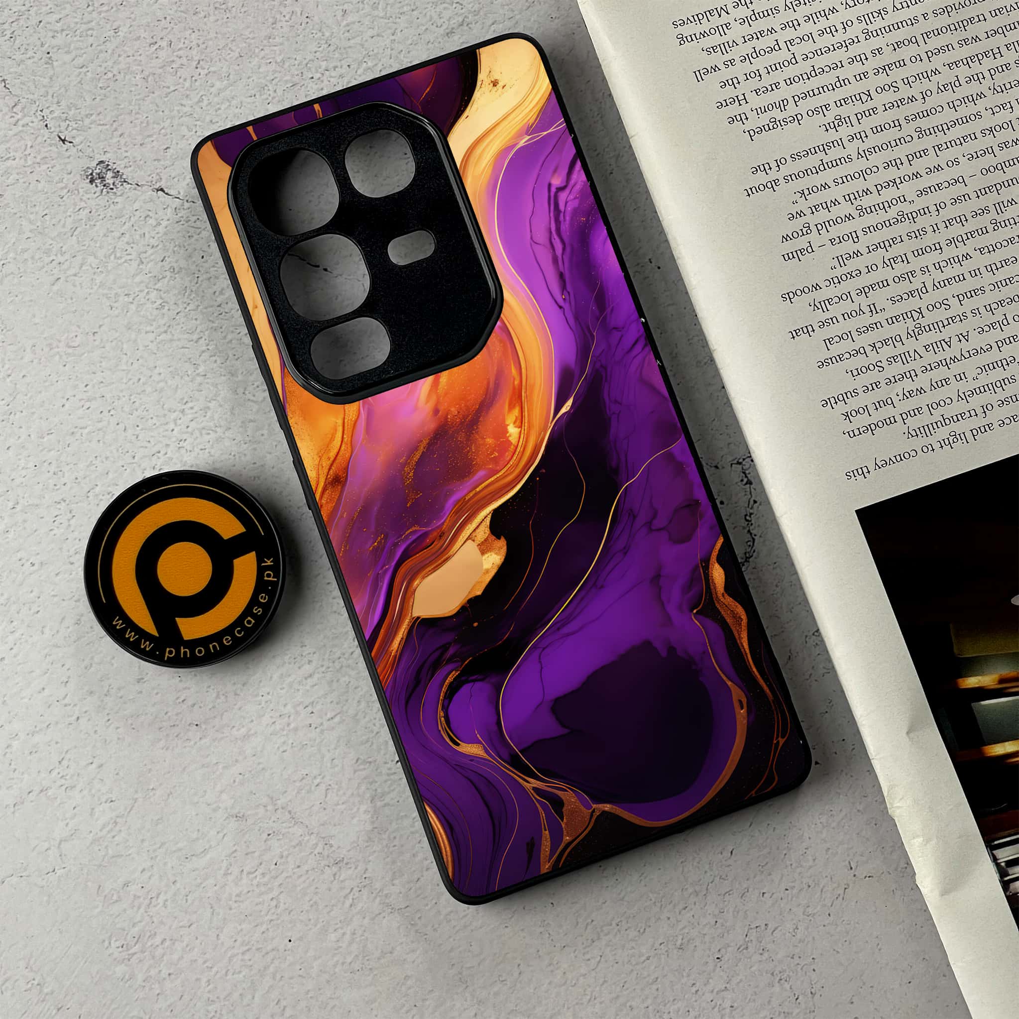 Infinix Note 50 - Liquid Marble 2.0 Series - Premium Metal Printed Soft Bumper Shockproof Case