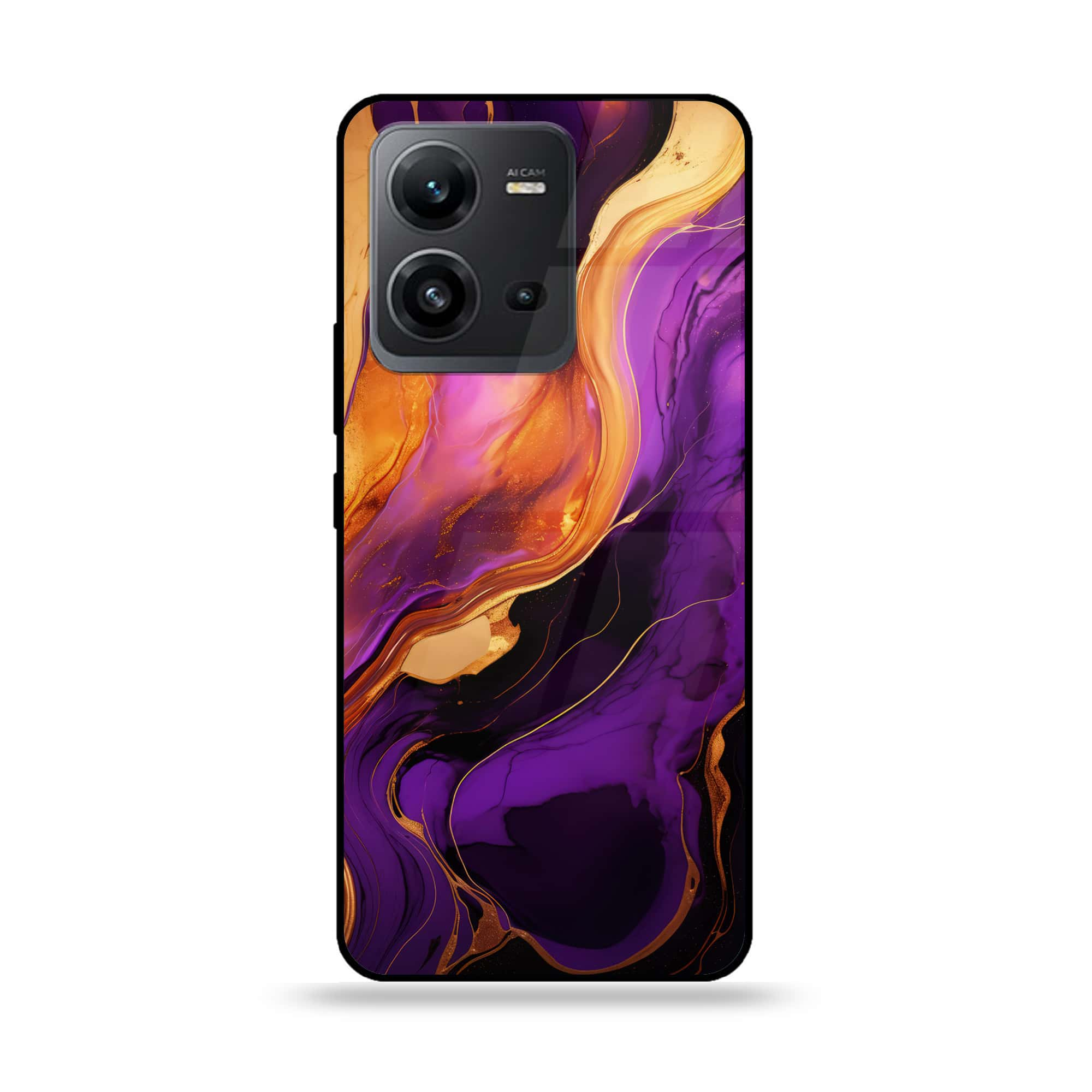 Vivo V25e  - Liquid Marble 2.0 Series - Premium Printed Glass soft Bumper shock Proof Case