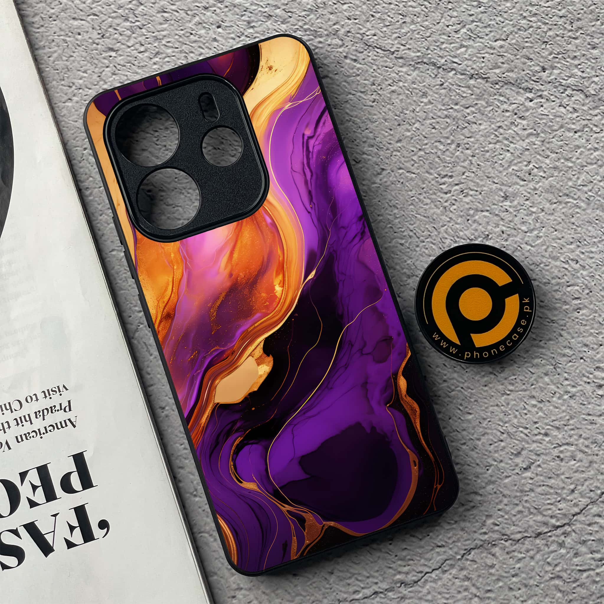 Xiaomi Redmi Note 14 - Liquid Marble 2.0 Series - Premium Printed Glass soft Bumper shock Proof Case