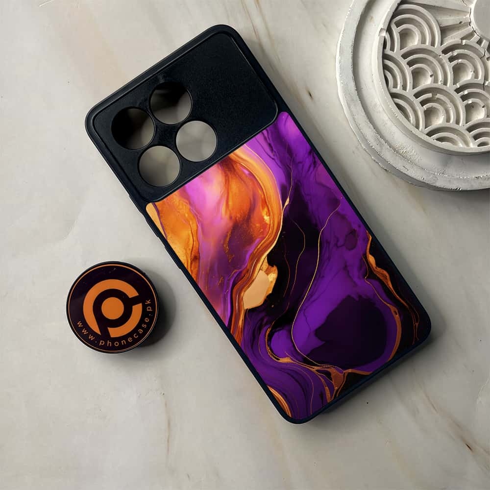 Xiaomi Poco F6 Pro - Liquid Marble 2.0 Series - Premium Metal Printed soft Bumper shock Proof Case
