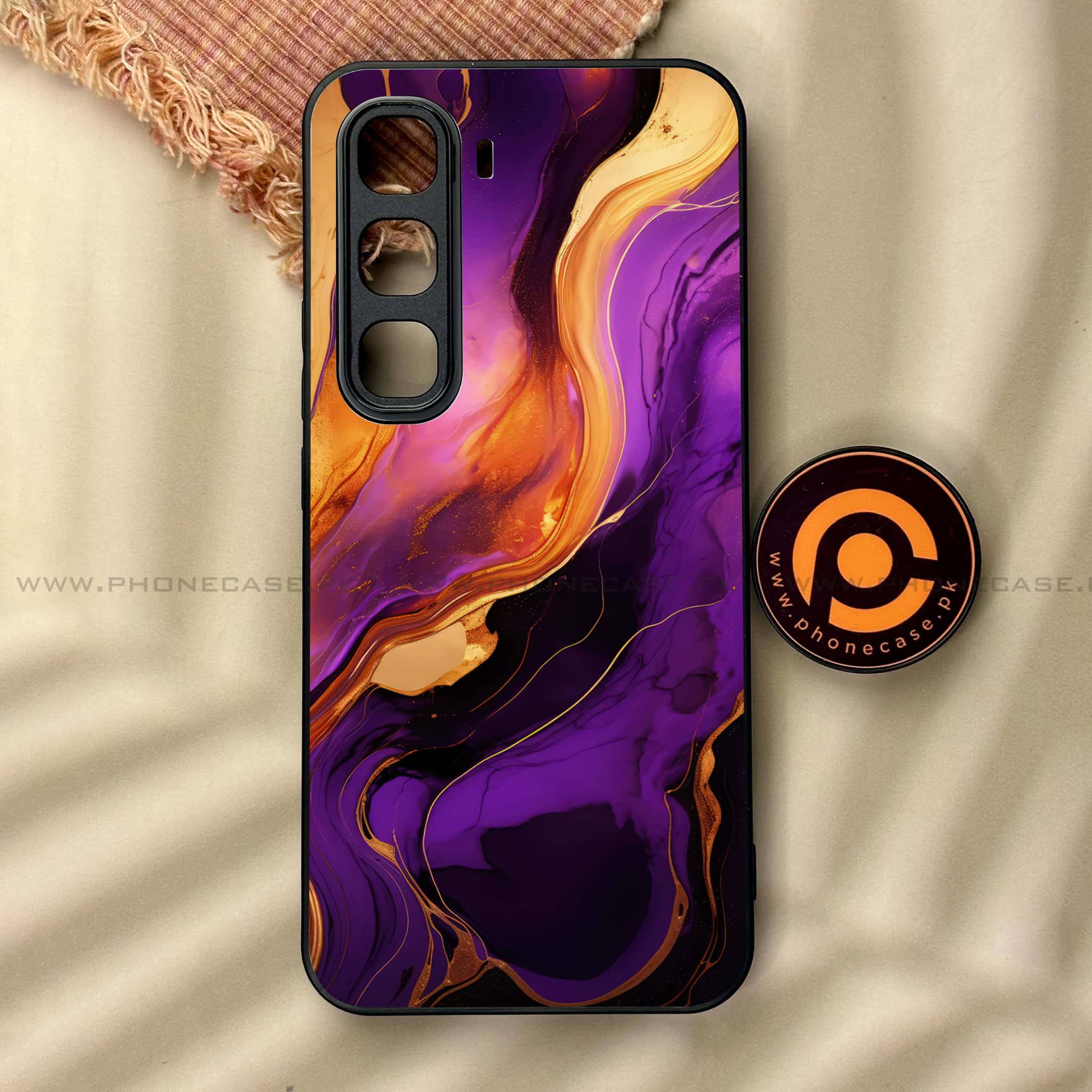 Infinix Hot 60 Pro - Liquid Marble 2.0 Series - Premium Metal Printed soft Bumper shock Proof Case