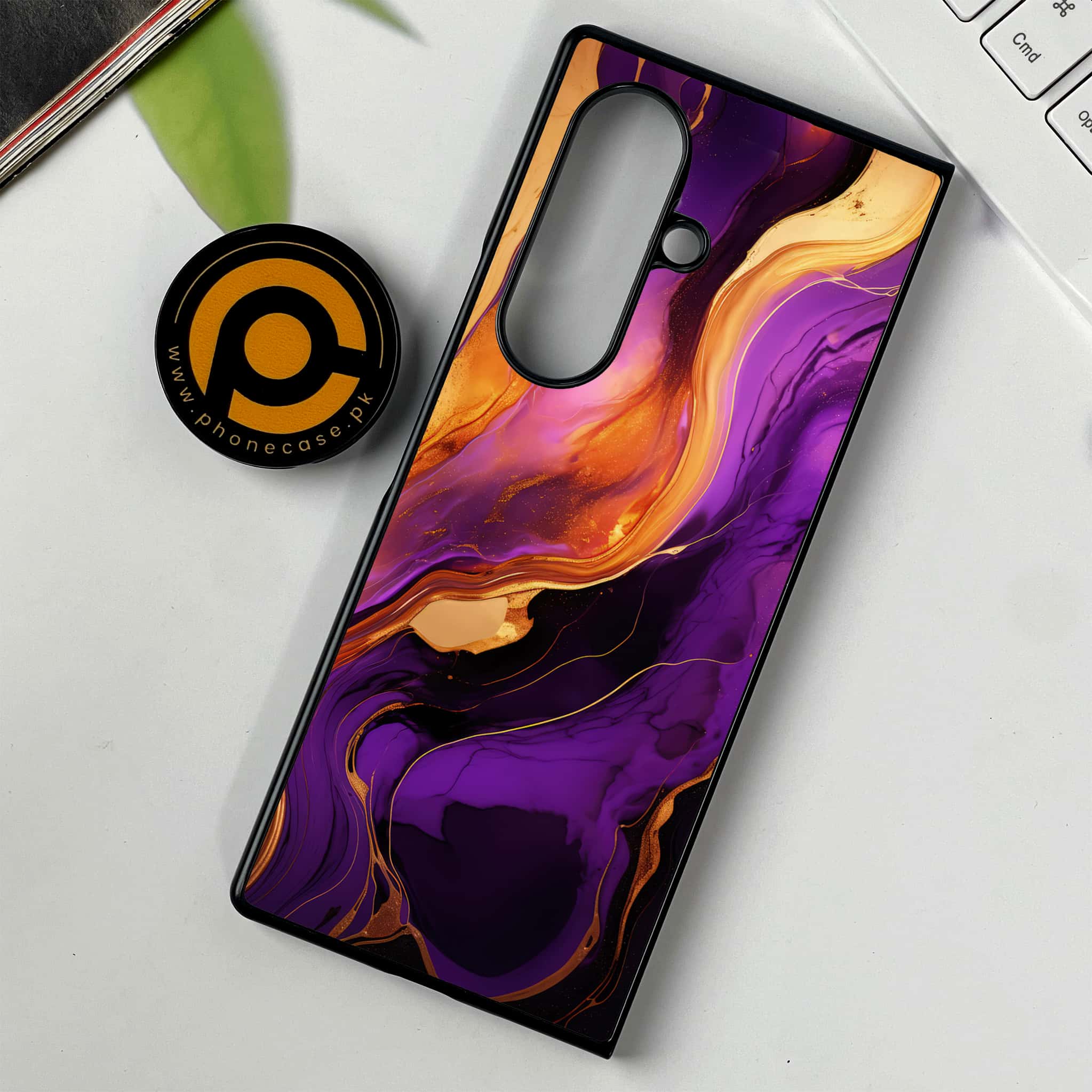 Samsung Galaxy Z Fold 7 - Liquid Marble 2.0 Series - Premium Metal Printed soft Bumper shock Proof Case