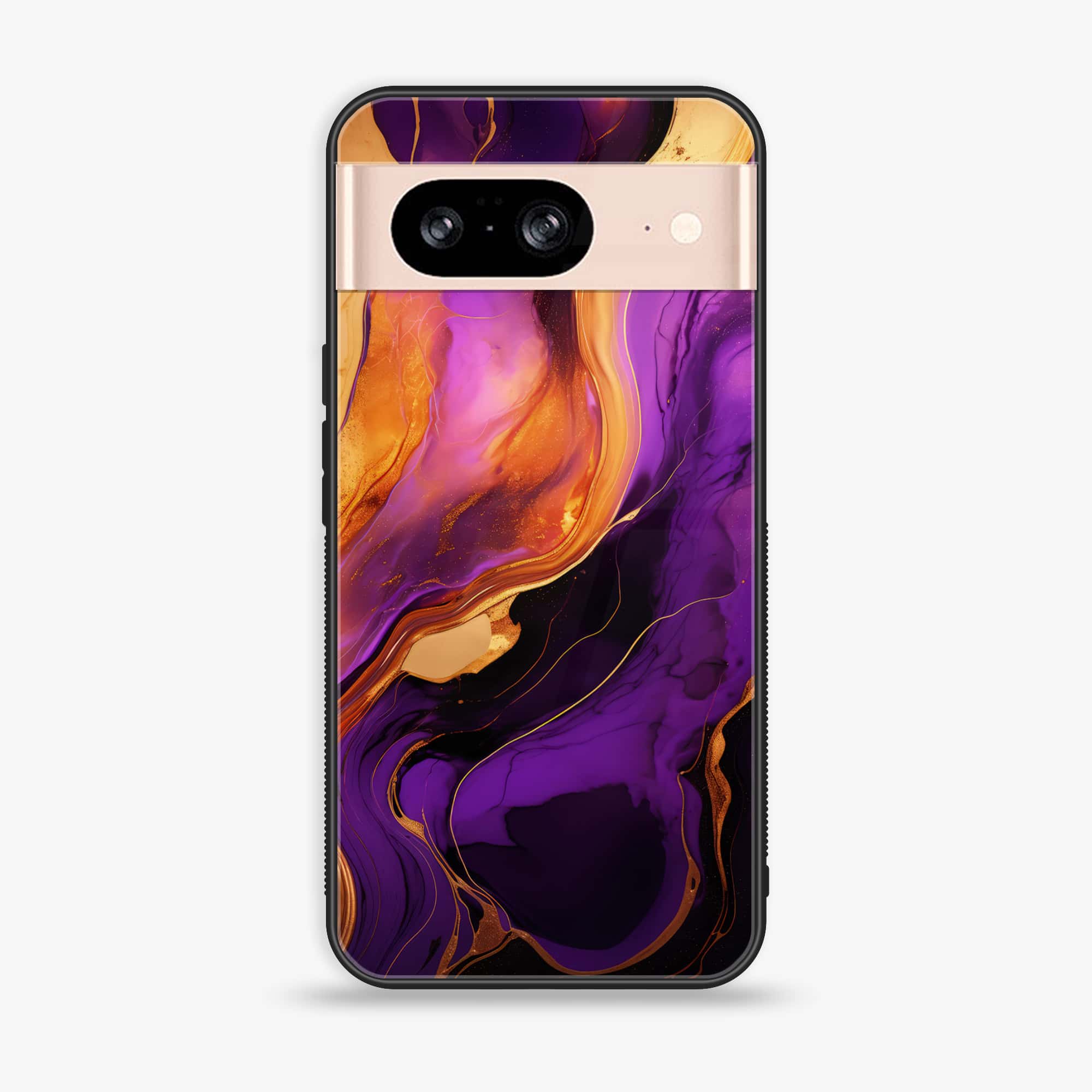 Google Pixel 8 - Liquid Marble 2.0 Series - Premium Metal Printed soft Bumper Shock Proof Case