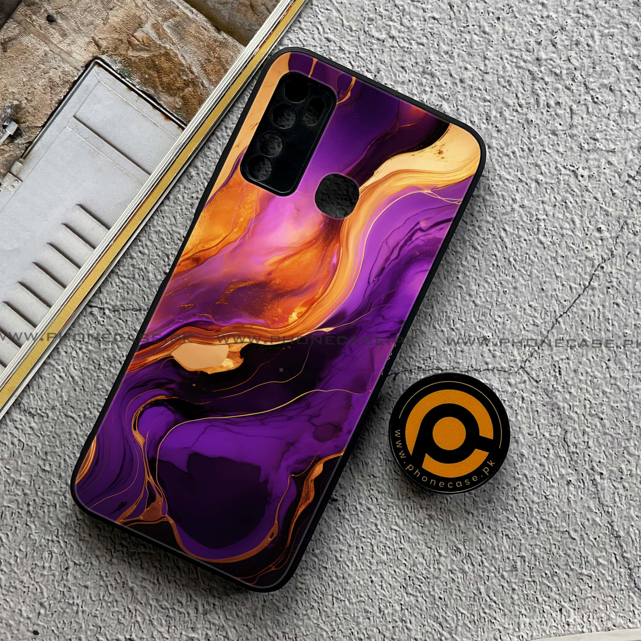 Infinix Note 7 Lite - Liquid Marble 2.0 Series - Premium Printed Metal soft Bumper shock Proof Case