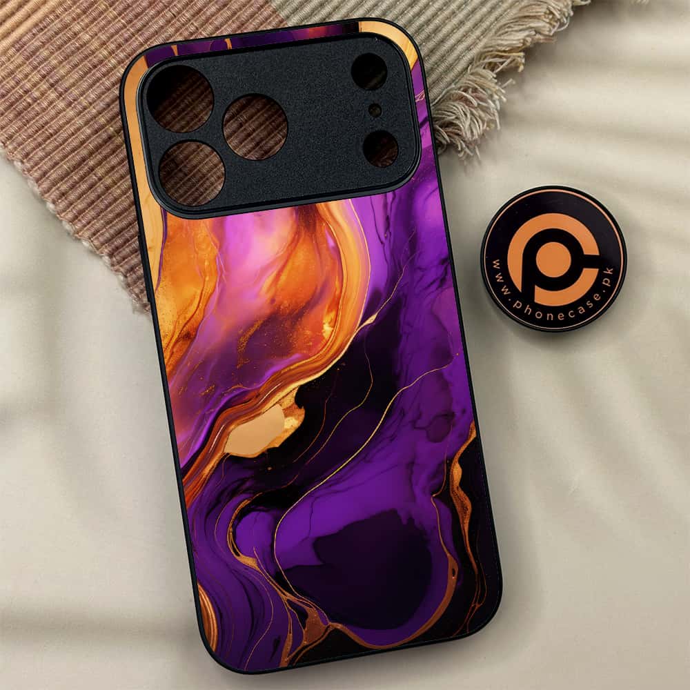 iPhone 17 Pro Max - Liquid Marble 2.0 Series - Premium Metal Printed soft Bumper shock Proof Case