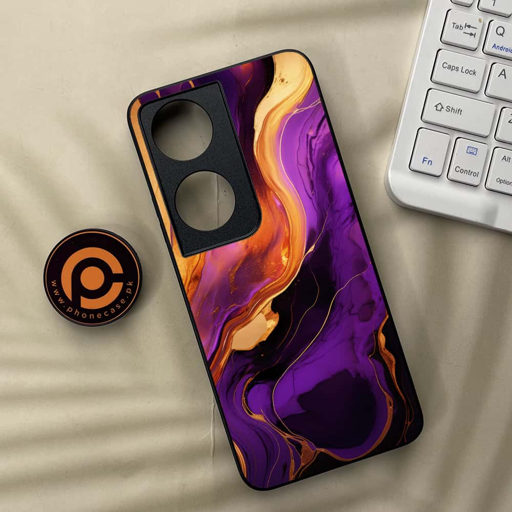 Honor X7b - Liquid Marble 2.0 Series - Premium Metal  Printed soft Bumper shock Proof Case