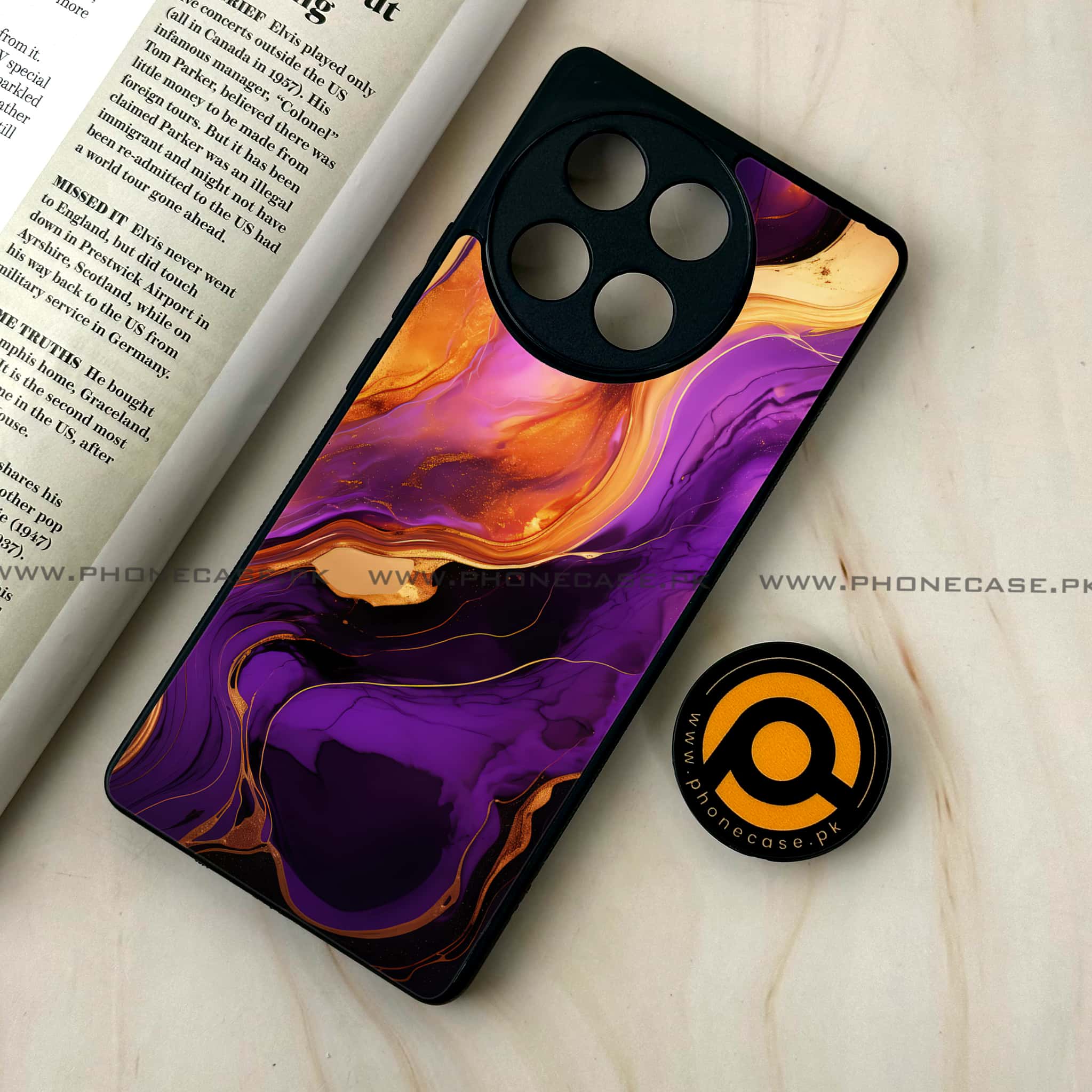 Tecno Camon 30s - Liquid Marble 2.0 Series - Premium Metal Printed soft Bumper shock Proof Case