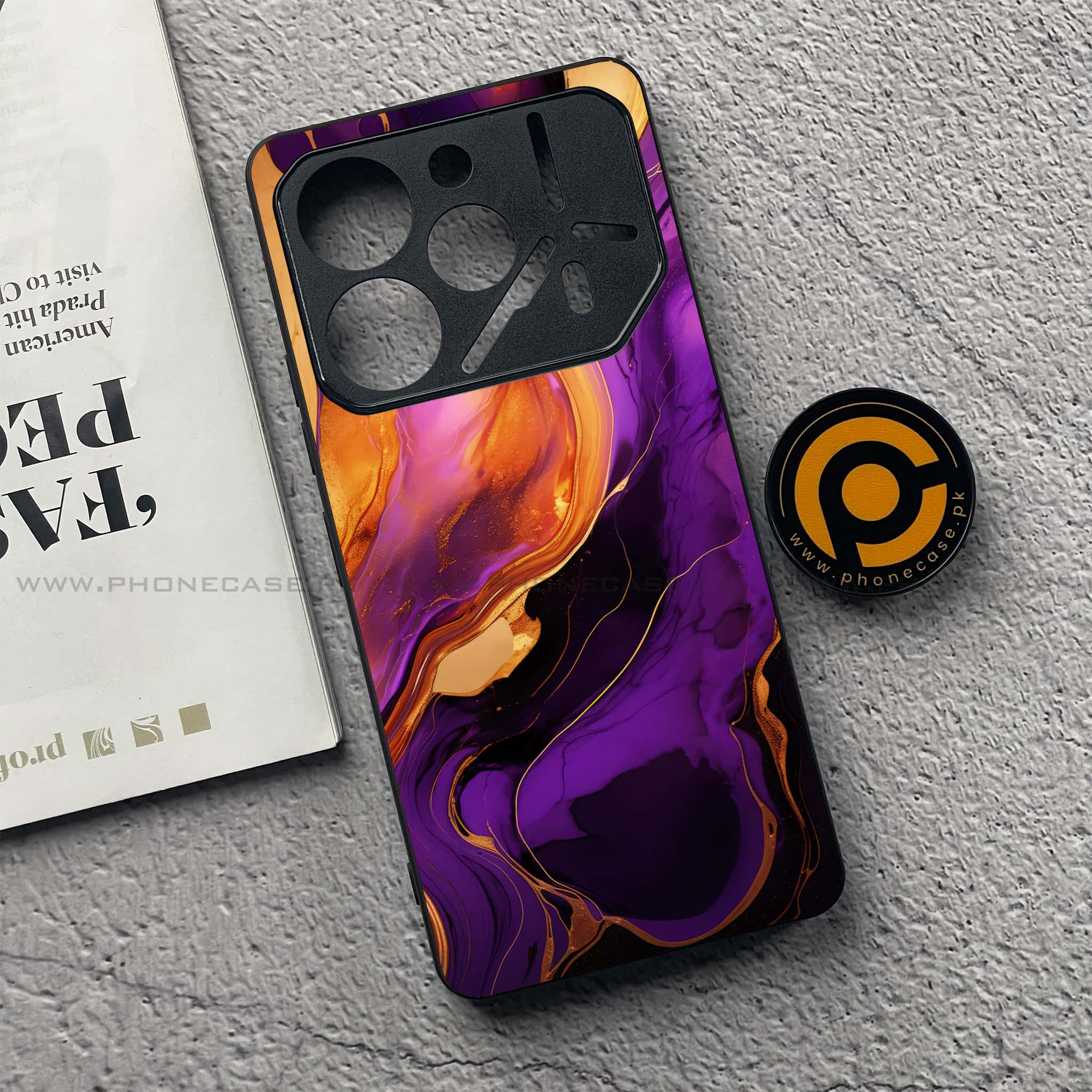 Tecno Pova 6 Pro - Liquid Marble 2.0 Series - Premium Printed Glass soft Bumper shock Proof Case