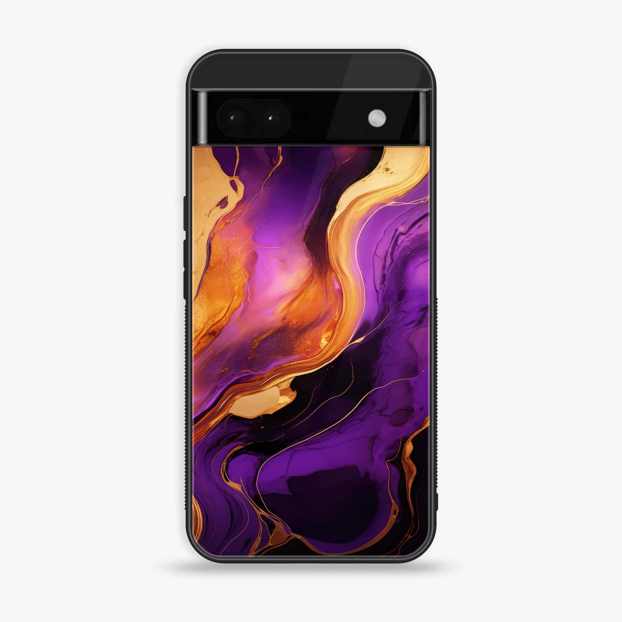 Google Pixel 6A - Liquid Marble 2.0 Series - Premium Metal Printed soft Bumper Shock Proof Case