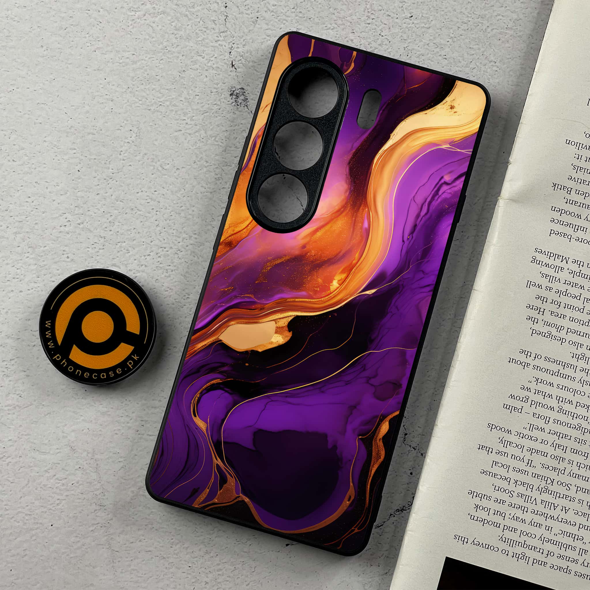 Tecno Camon 40 Pro - Liquid Marble 2.0 Series - Premium Metal Printed Soft Bumper Shockproof Case