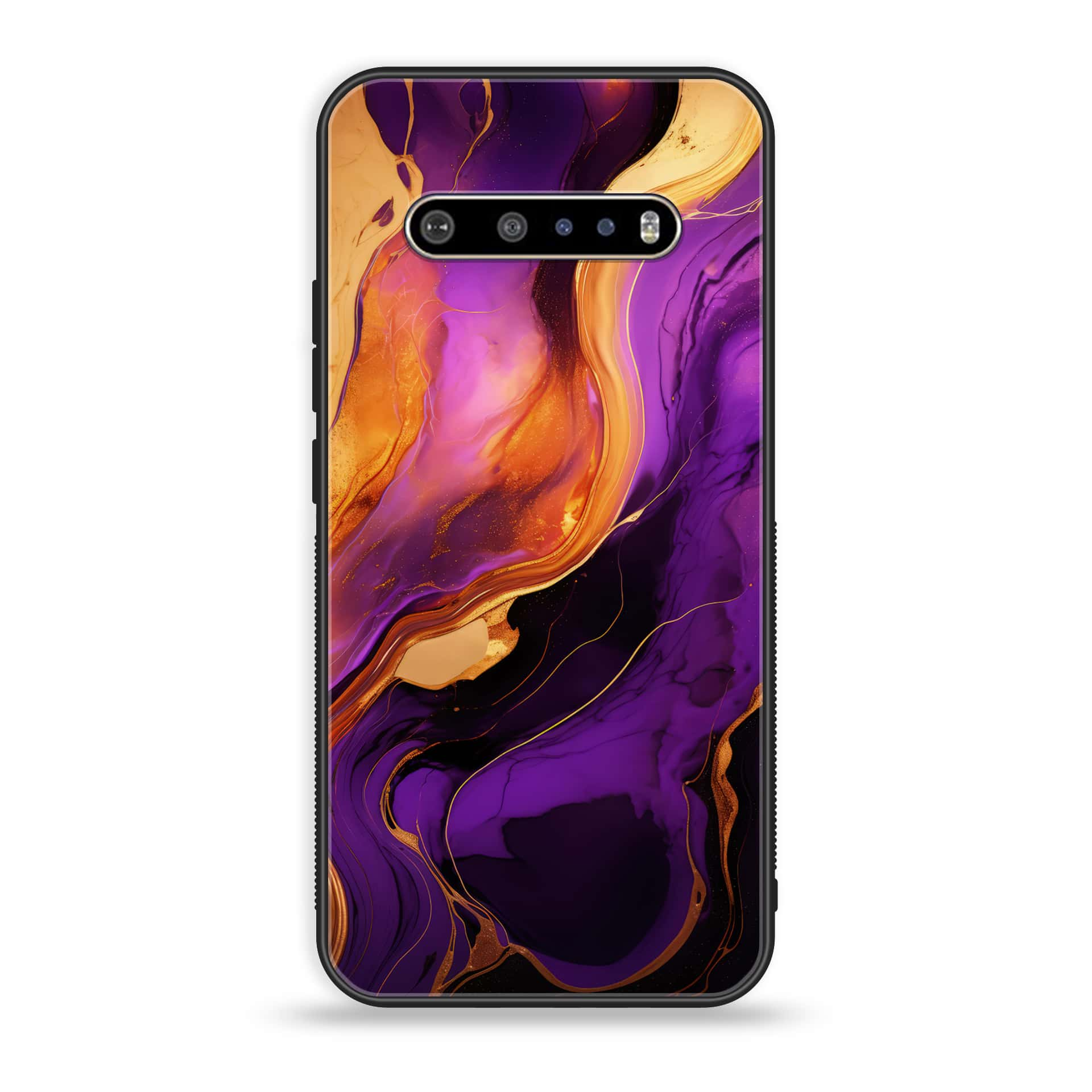 LG V60 Liquid Marble 2.0 Series Premium Printed Glass soft Bumper shock Proof Case