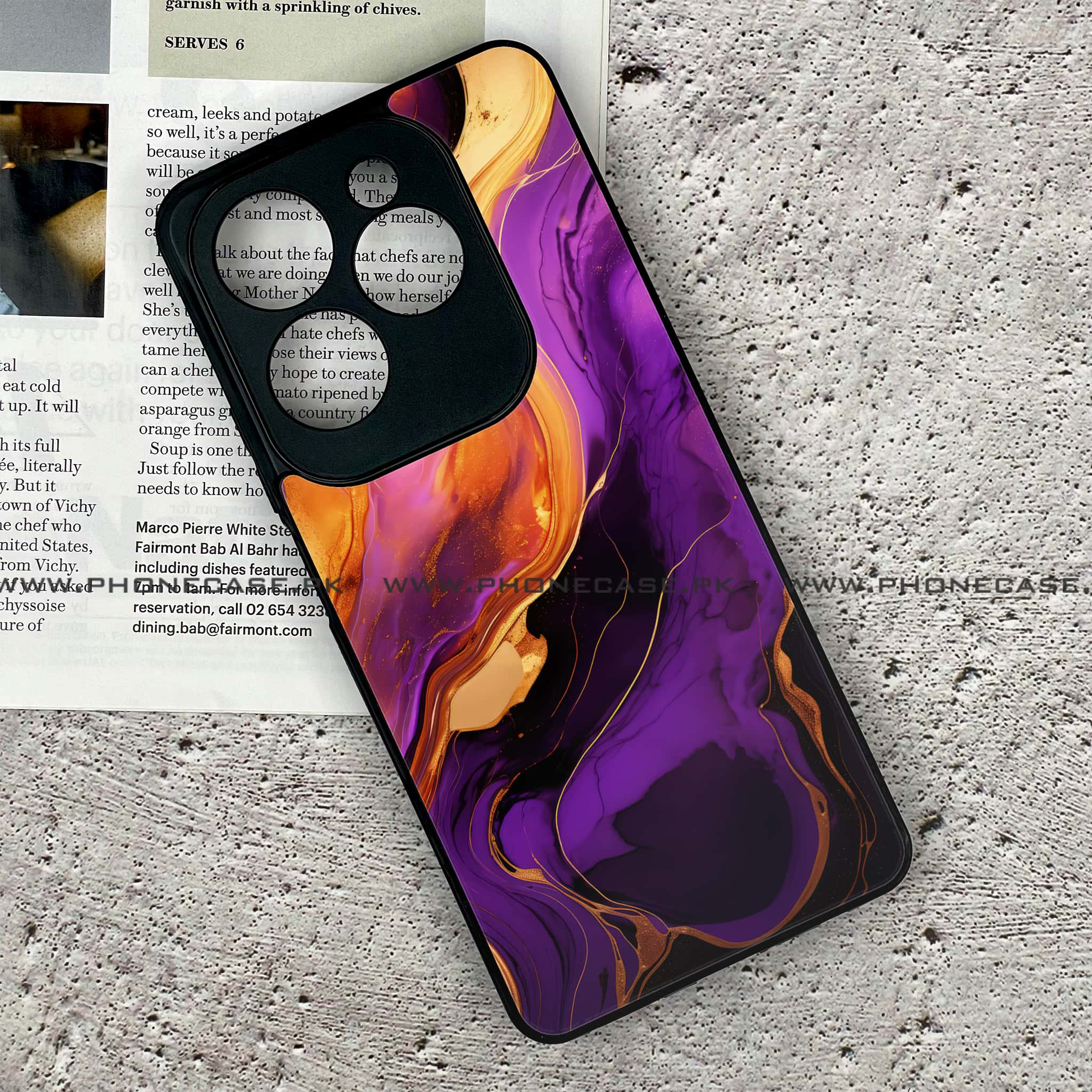 Infinix Hot 40 Pro - Liquid Marble 2.0 Series - Premium Printed Glass soft Bumper shock Proof Case