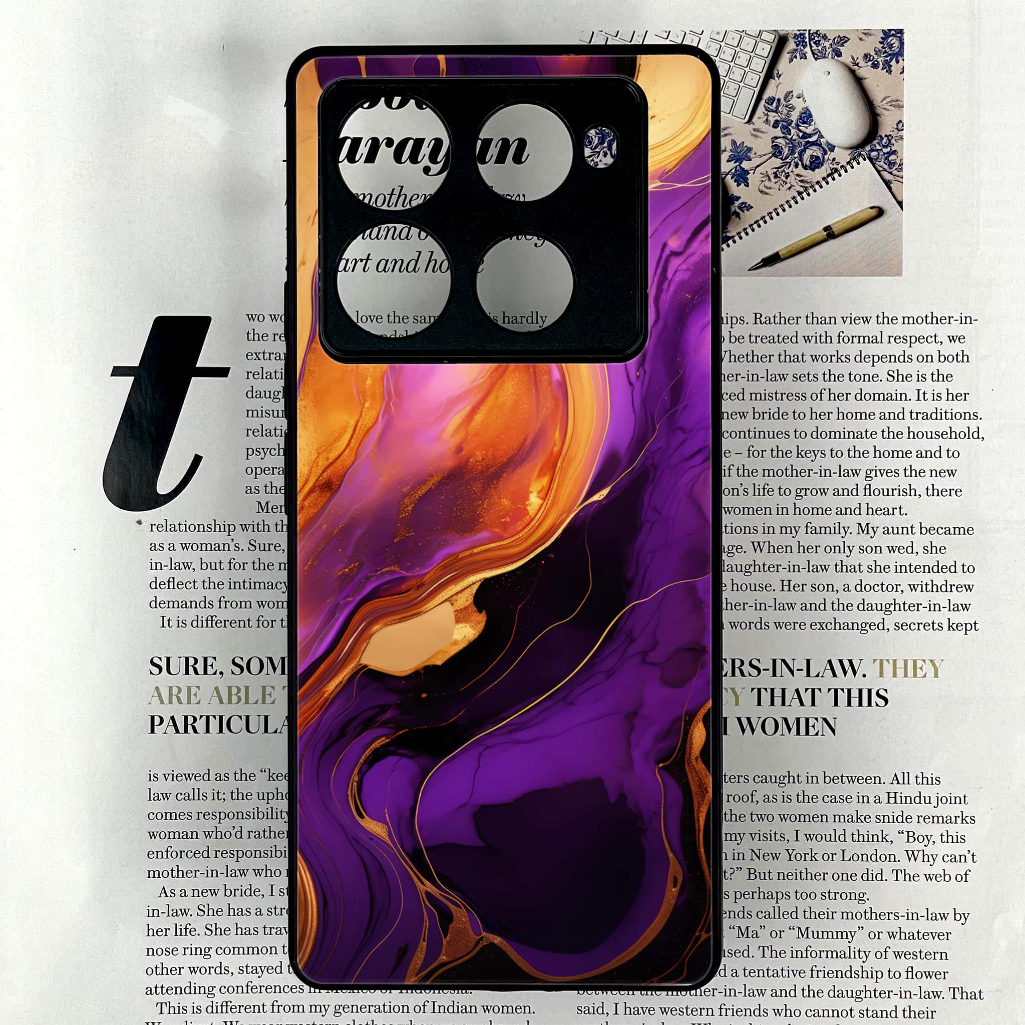 Infinix Note 40 Pro Plus - Liquid Marble 2.0 Series - Premium Metal Printed soft Bumper shock Proof Case