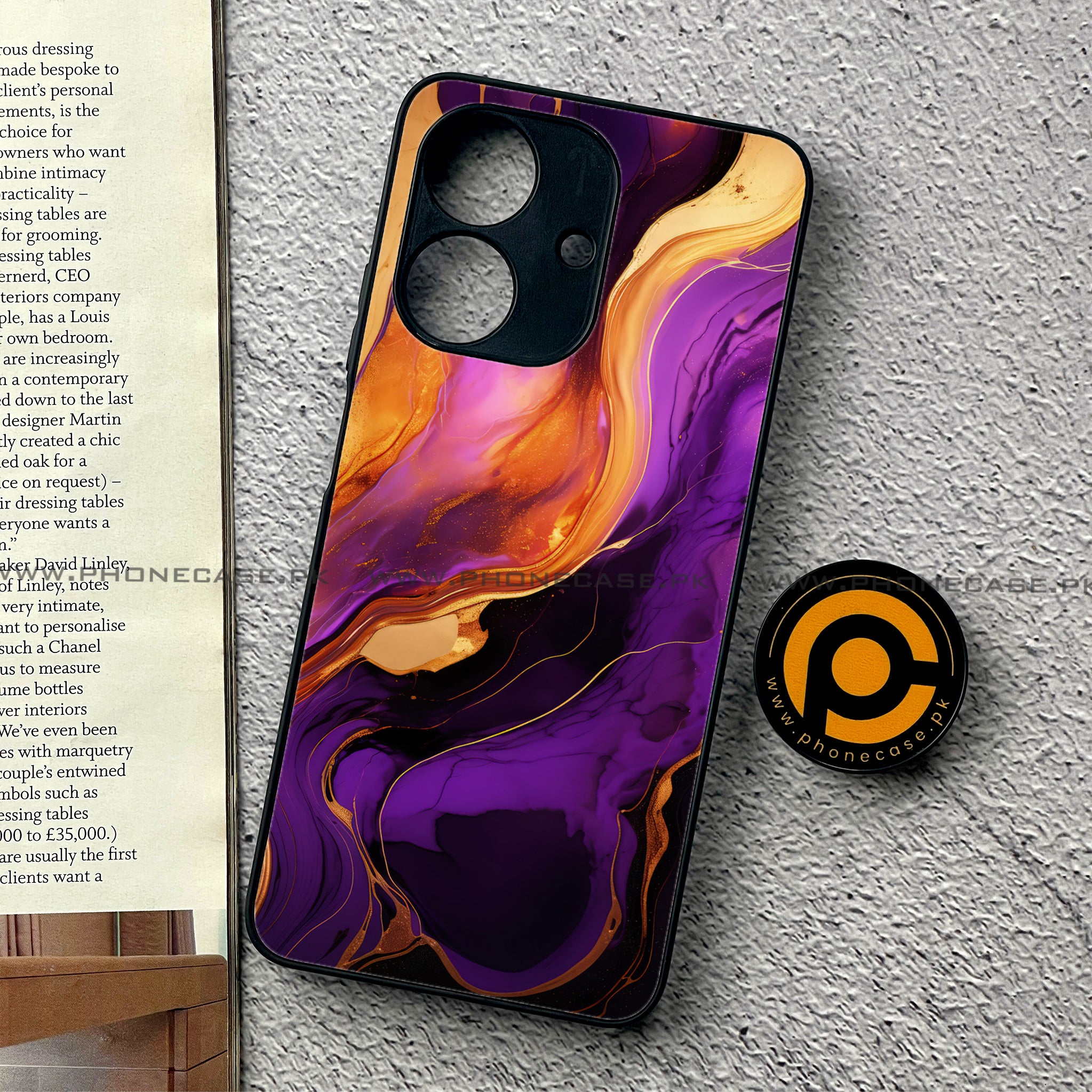 Realme Note 60 - Liquid Marble 2.0 Series - Premium Printed Glass soft Bumper shock Proof Case