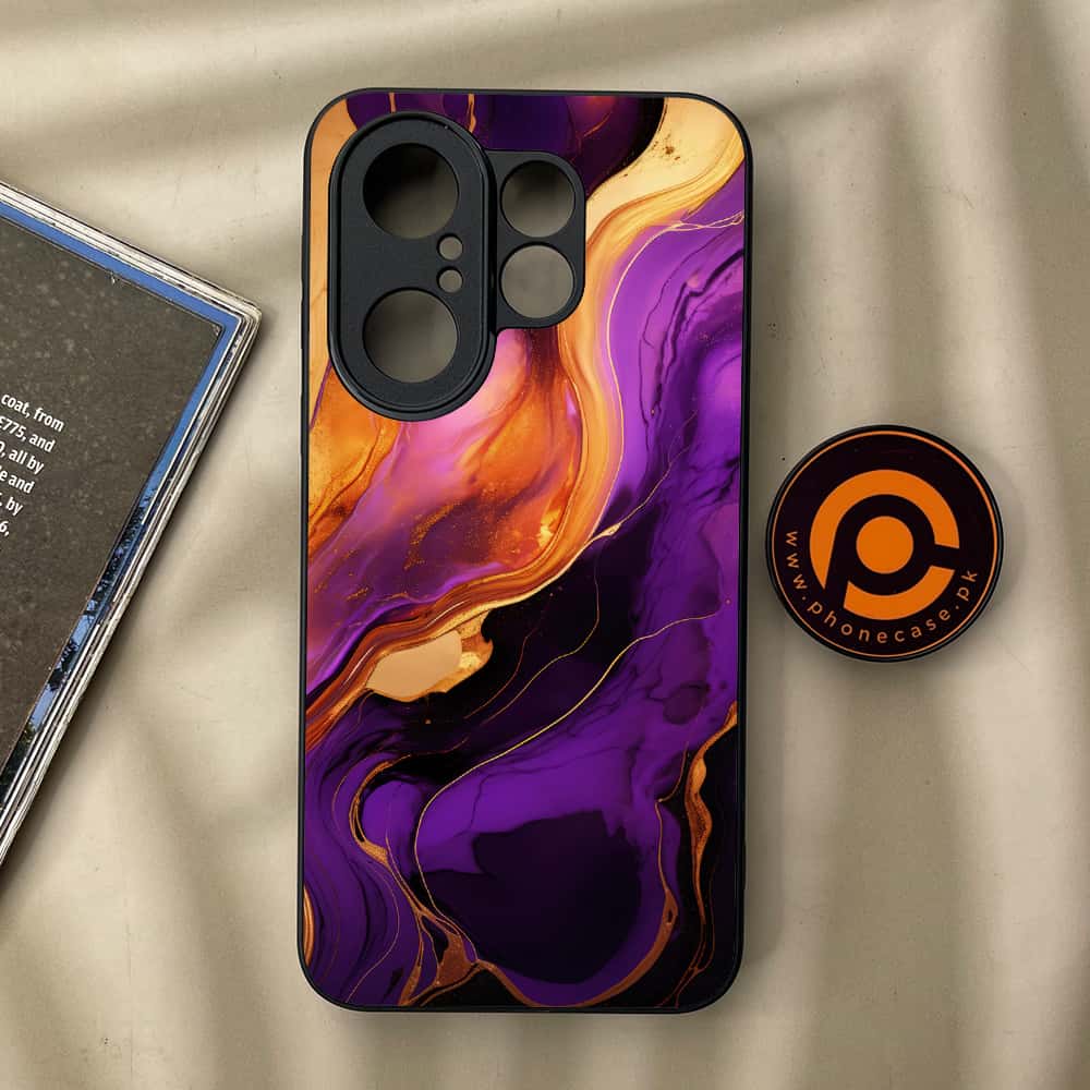 Vivo X200 FE - Liquid Marble 2.0 Series - Premium Metal Printed soft Bumper Shock Proof Case