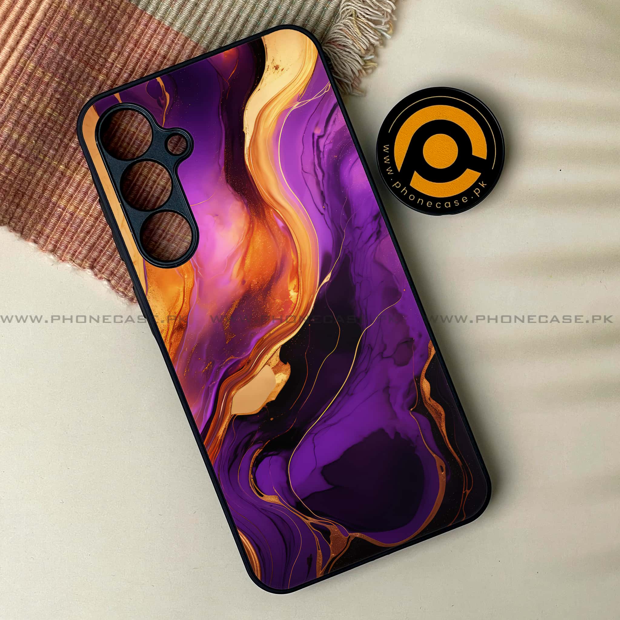 Samsung Galaxy A25 - Liquid Marble 2.0 Series - Premium Printed Glass soft Bumper shock Proof Case