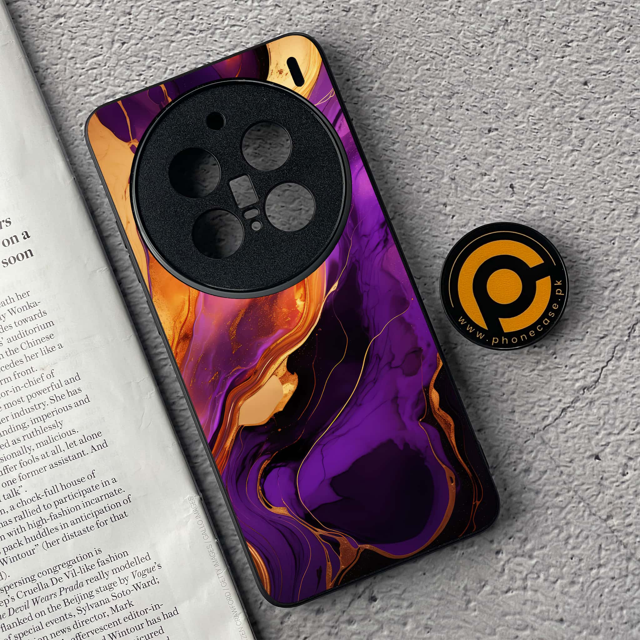 Vivo X200 Pro - Liquid Marble 2.0 Series - Premium Metal  Printed soft Bumper shock Proof Case