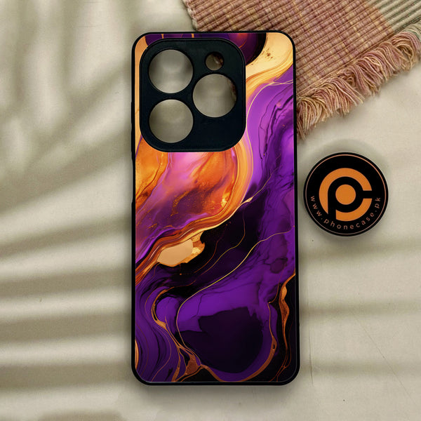 Tecno Spark GO 2024/ Smart 8/ Spark 20/ 20c/ Pop 8/ Hot 40i - Liquid Marble 2.0 Design 5- Premium Metal Printed soft Bumper Shock Proof Case CS-12908
